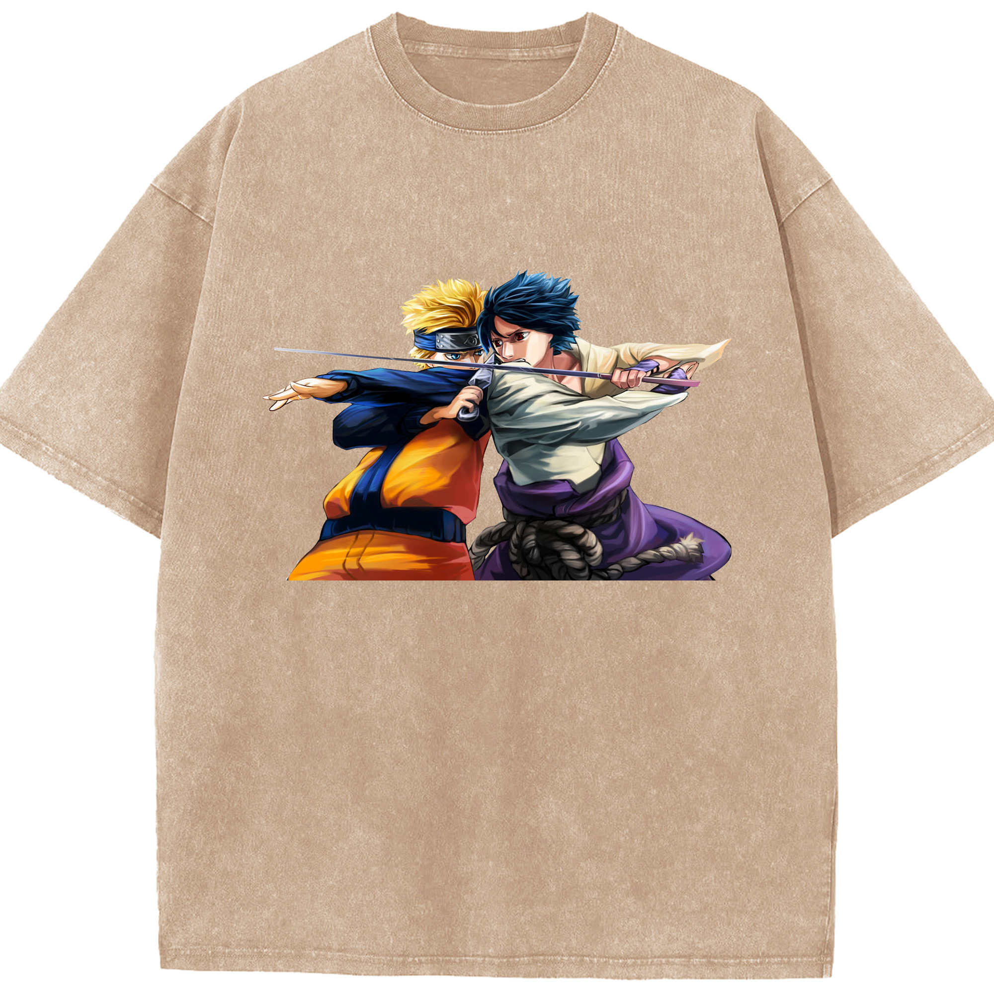 （画像用） NARUTO -ナルト- うずまき ナルト Uzumaki Naruto 綿100% ヴィンテージ風 半袖Tシャツ（フロントプリント）