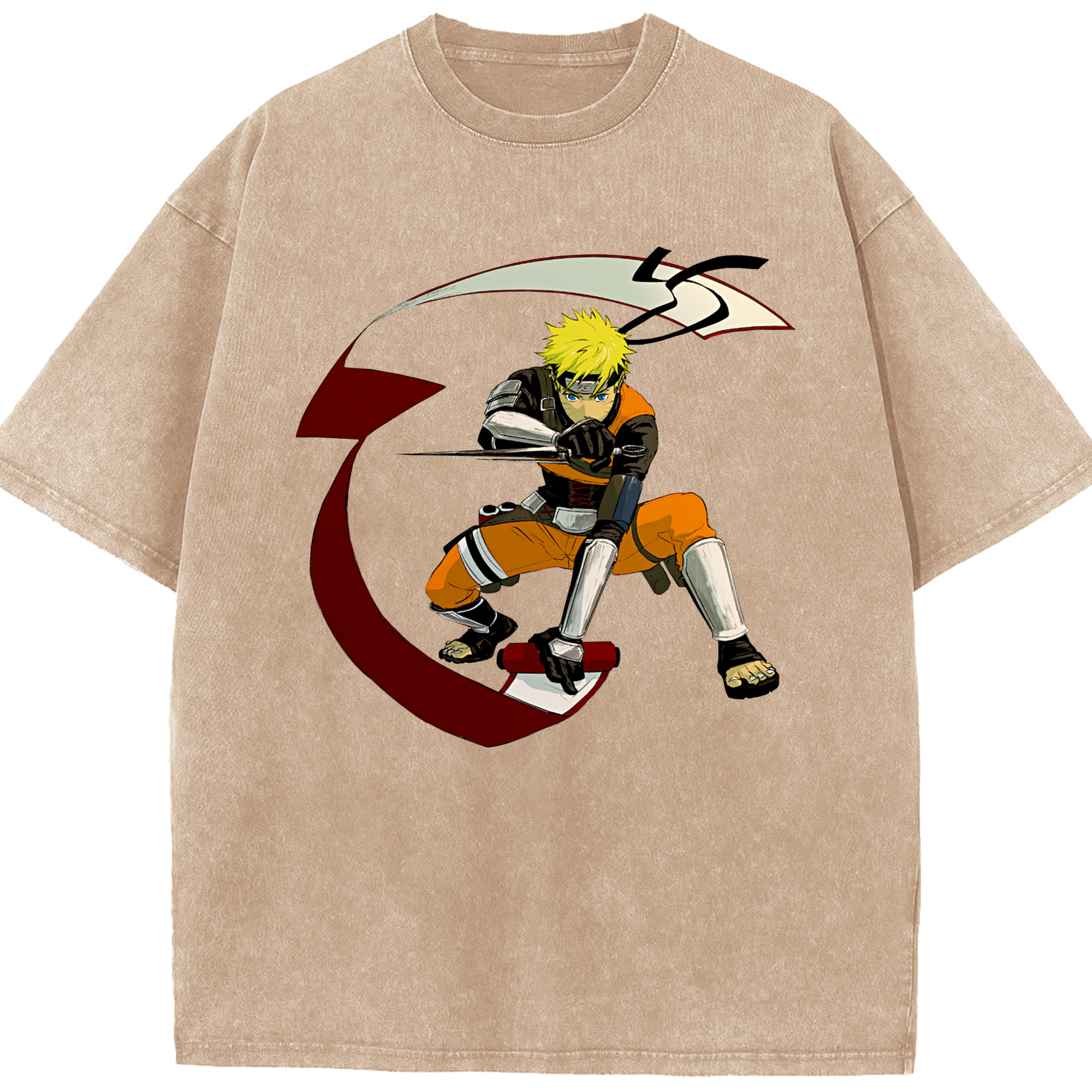 （画像用） NARUTO -ナルト- うずまき ナルト Uzumaki Naruto 綿100% ヴィンテージ風 半袖Tシャツ（フロントプリント）