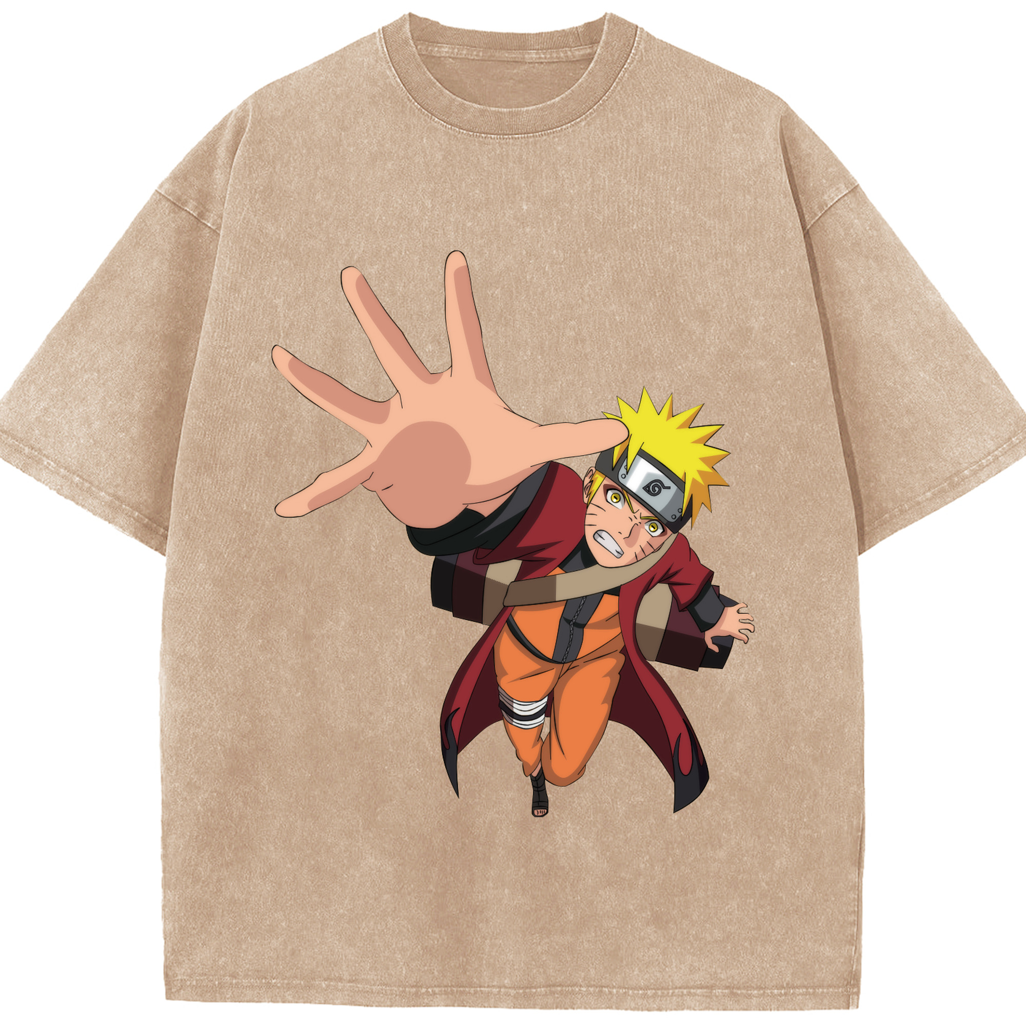 （画像用） NARUTO -ナルト- うずまき ナルト Uzumaki Naruto 綿100% ヴィンテージ風 半袖Tシャツ（フロントプリント）