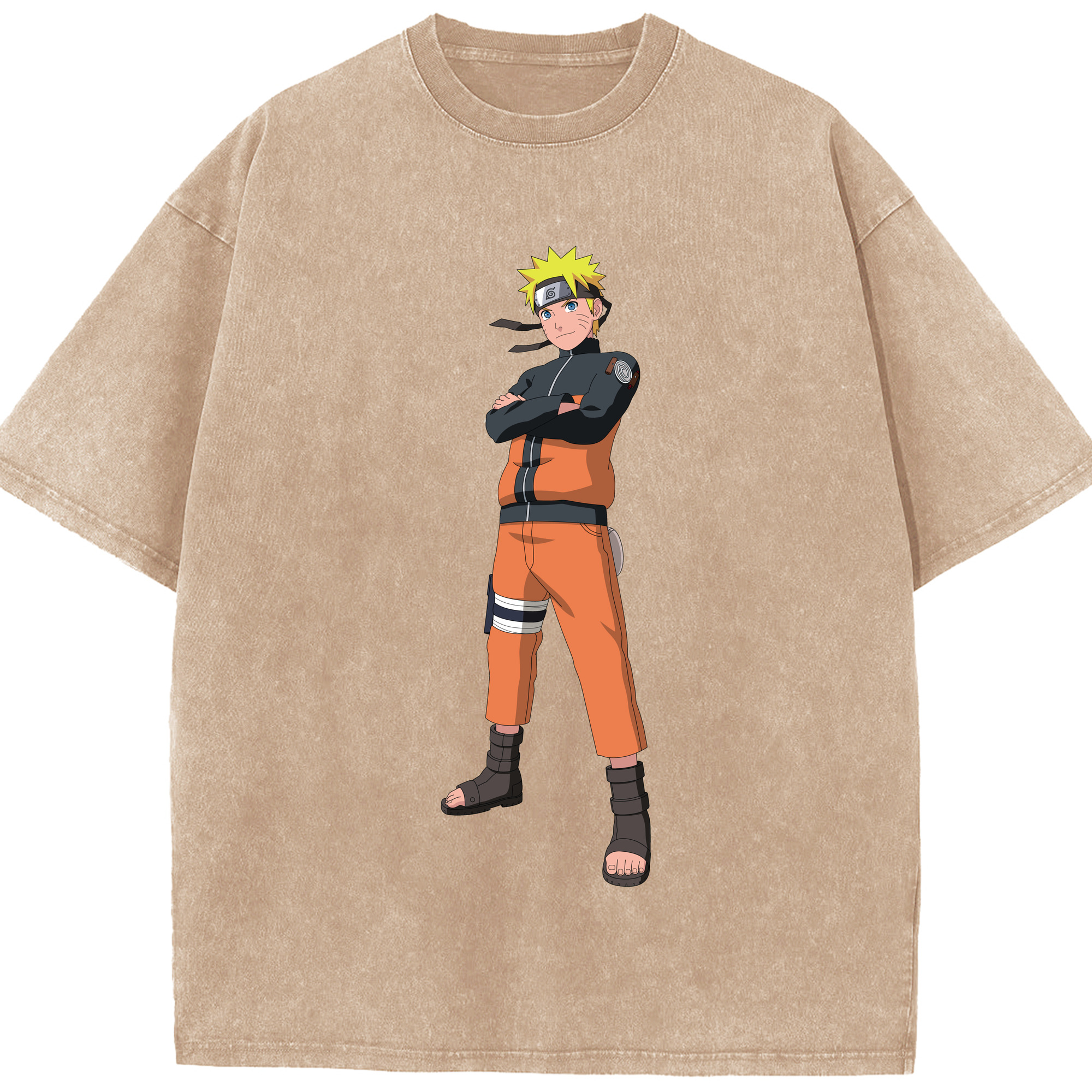 （画像用） NARUTO -ナルト- うずまき ナルト Uzumaki Naruto 綿100% ヴィンテージ風 半袖Tシャツ（フロントプリント）