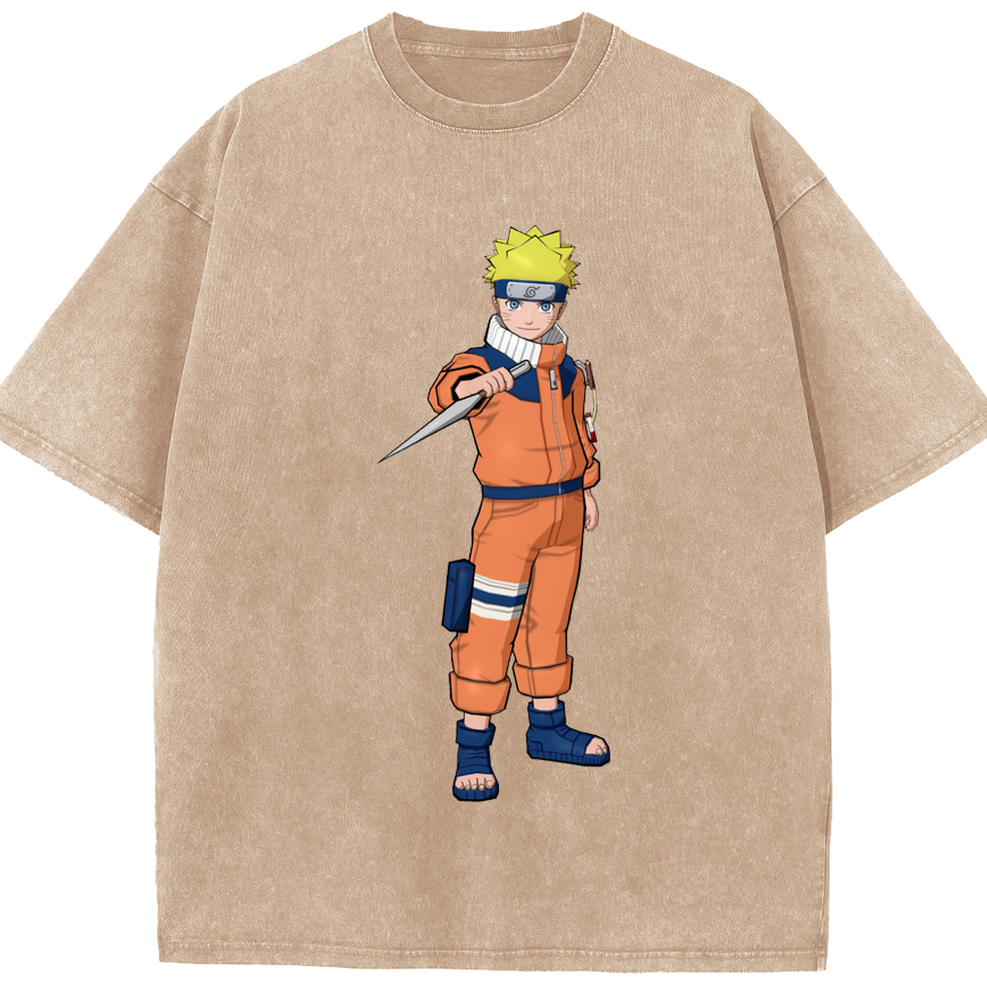 （画像用） NARUTO -ナルト- うずまき ナルト Uzumaki Naruto 綿100% ヴィンテージ風 半袖Tシャツ（フロントプリント）
