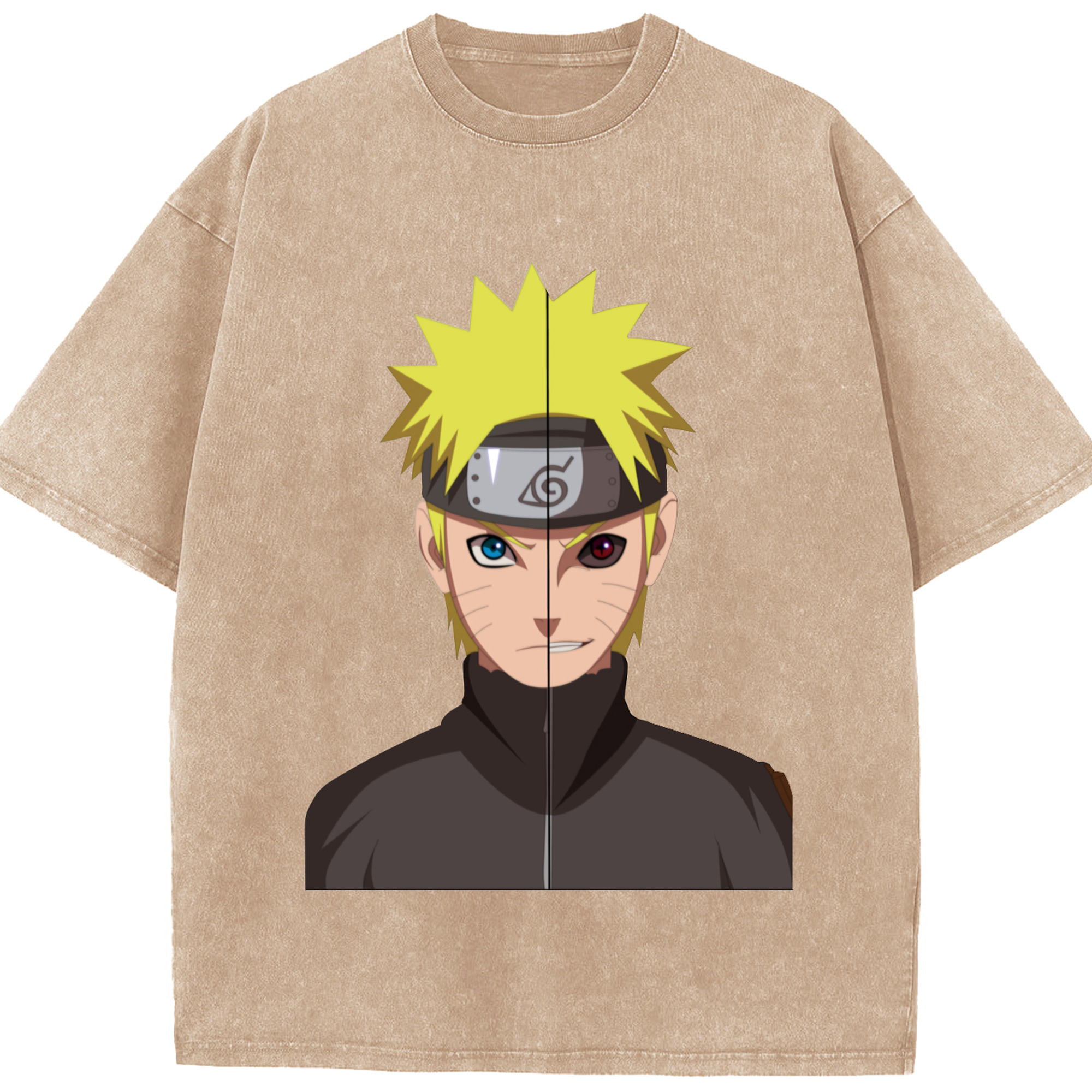 （画像用） NARUTO -ナルト- うずまき ナルト Uzumaki Naruto 綿100% ヴィンテージ風 半袖Tシャツ（フロントプリント）