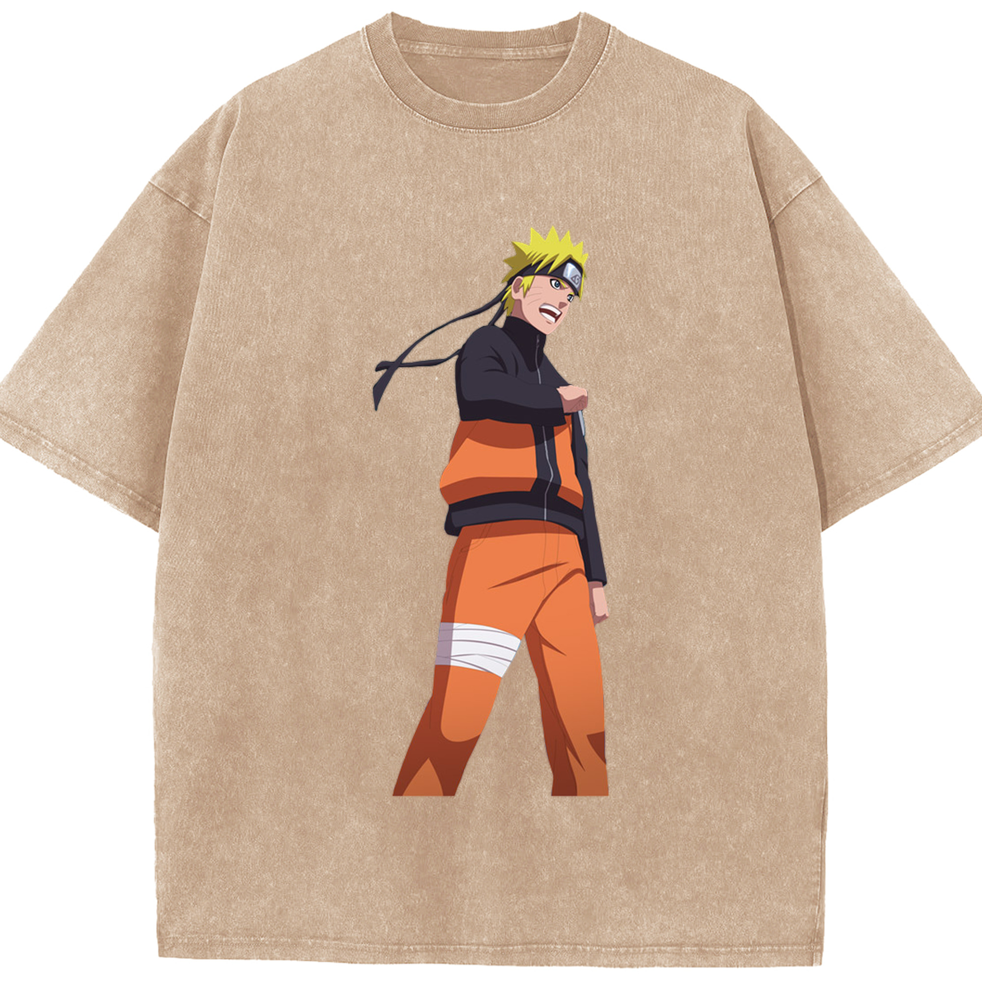 （画像用） NARUTO -ナルト- うずまき ナルト Uzumaki Naruto 綿100% ヴィンテージ風 半袖Tシャツ（フロントプリント）