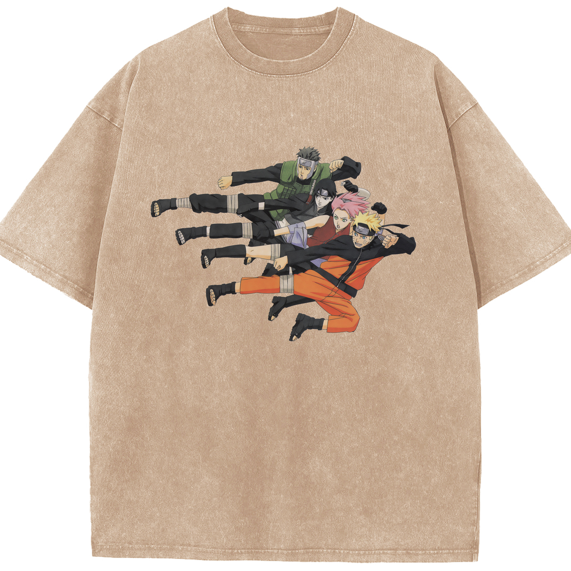 （画像用） NARUTO -ナルト- うずまき ナルト Uzumaki Naruto 綿100% ヴィンテージ風 半袖Tシャツ（フロントプリント）