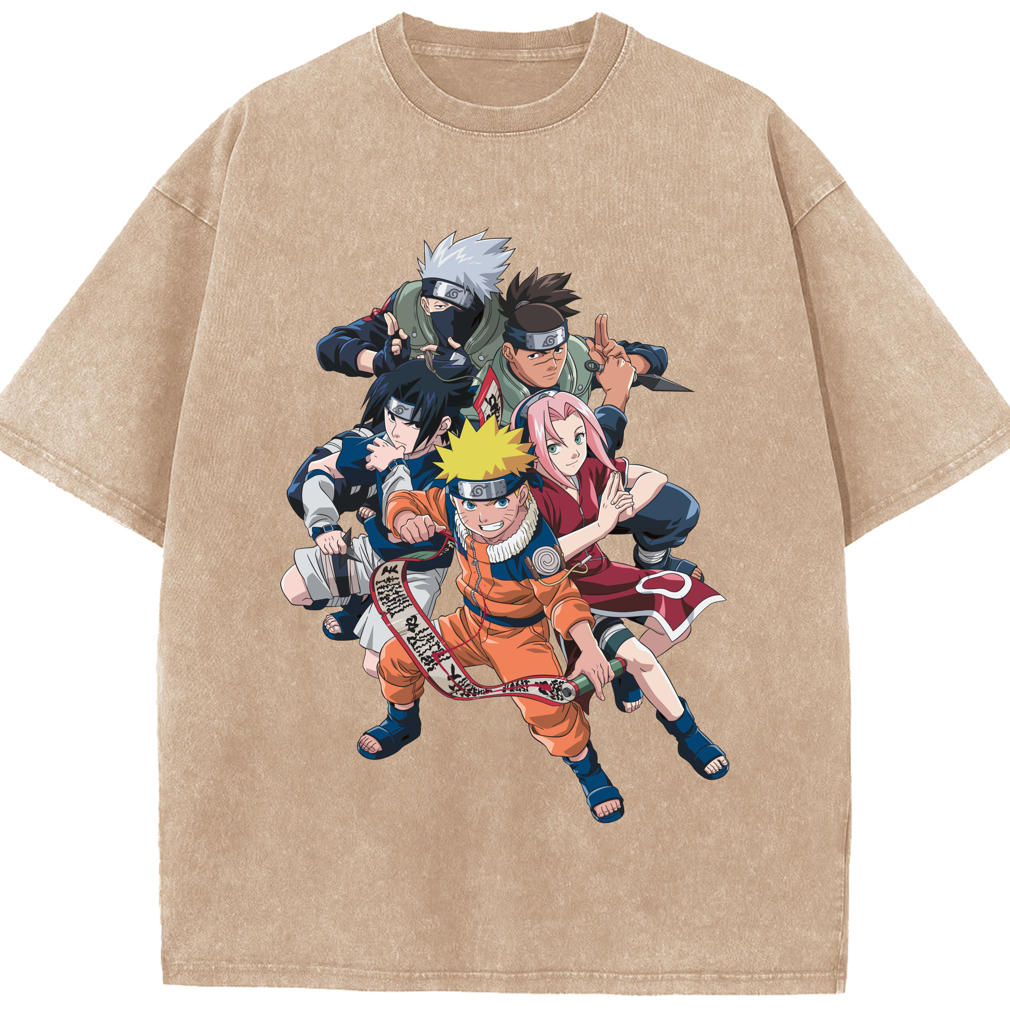 （画像用） NARUTO -ナルト- うずまき ナルト Uzumaki Naruto 綿100% ヴィンテージ風 半袖Tシャツ（フロントプリント）