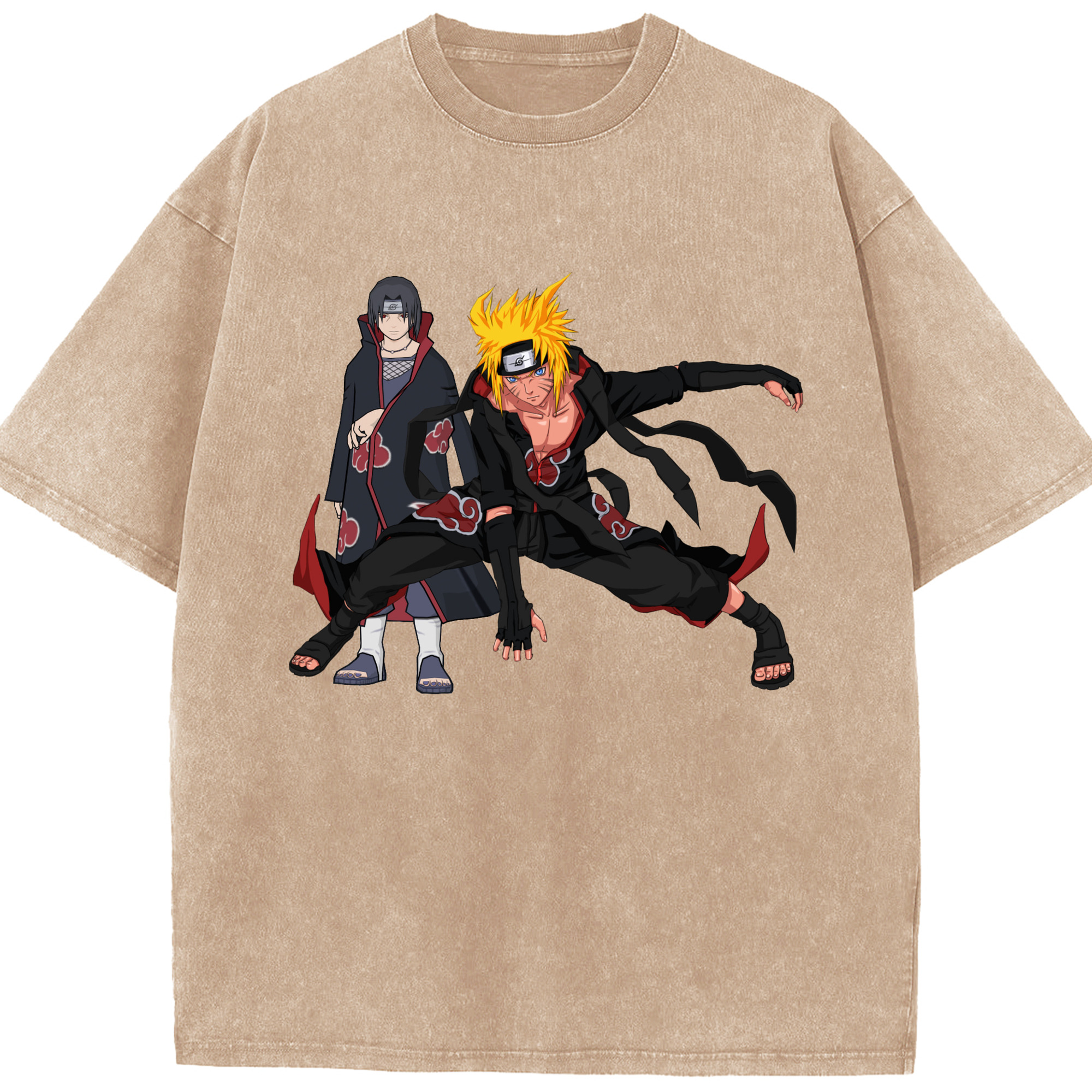 （画像用） NARUTO -ナルト- うずまき ナルト Uzumaki Naruto 綿100% ヴィンテージ風 半袖Tシャツ（フロントプリント）