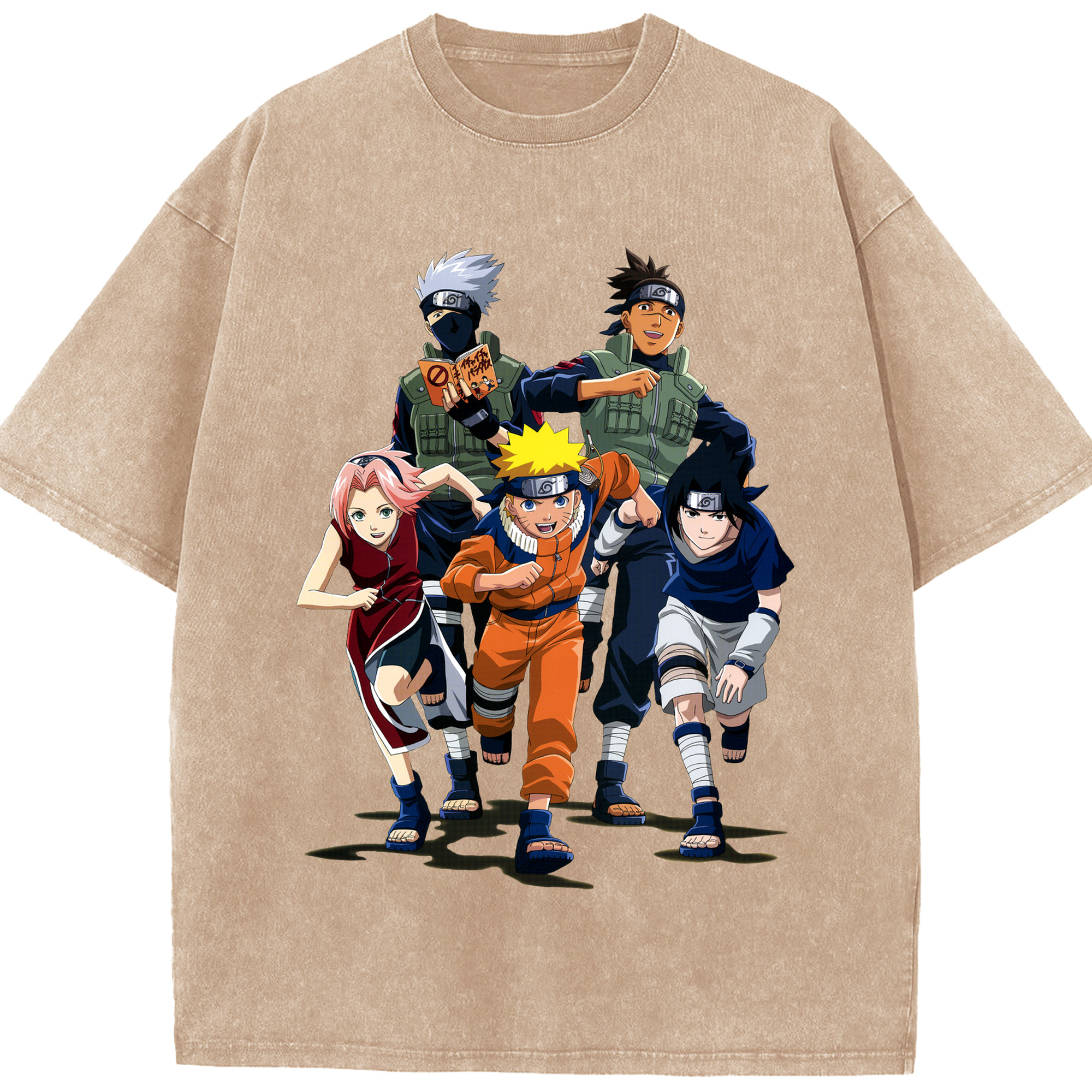 （画像用） NARUTO -ナルト- うずまき ナルト Uzumaki Naruto 綿100% ヴィンテージ風 半袖Tシャツ（フロントプリント）