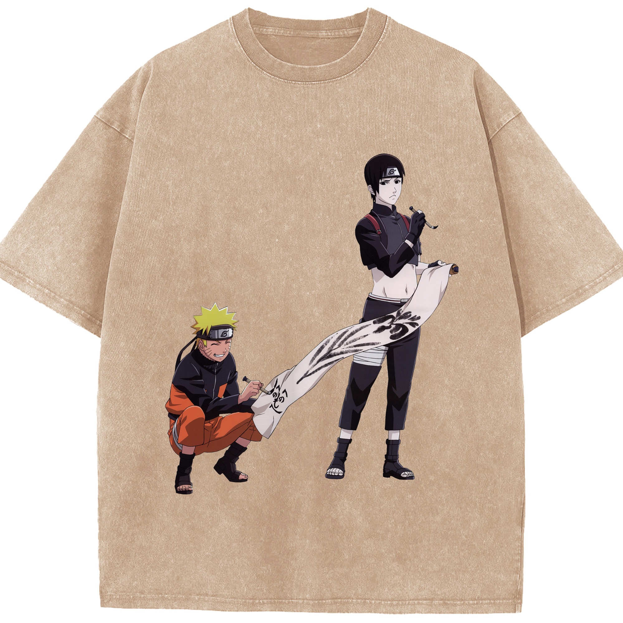 （画像用） NARUTO -ナルト- うずまき ナルト Uzumaki Naruto 綿100% ヴィンテージ風 半袖Tシャツ（フロントプリント）