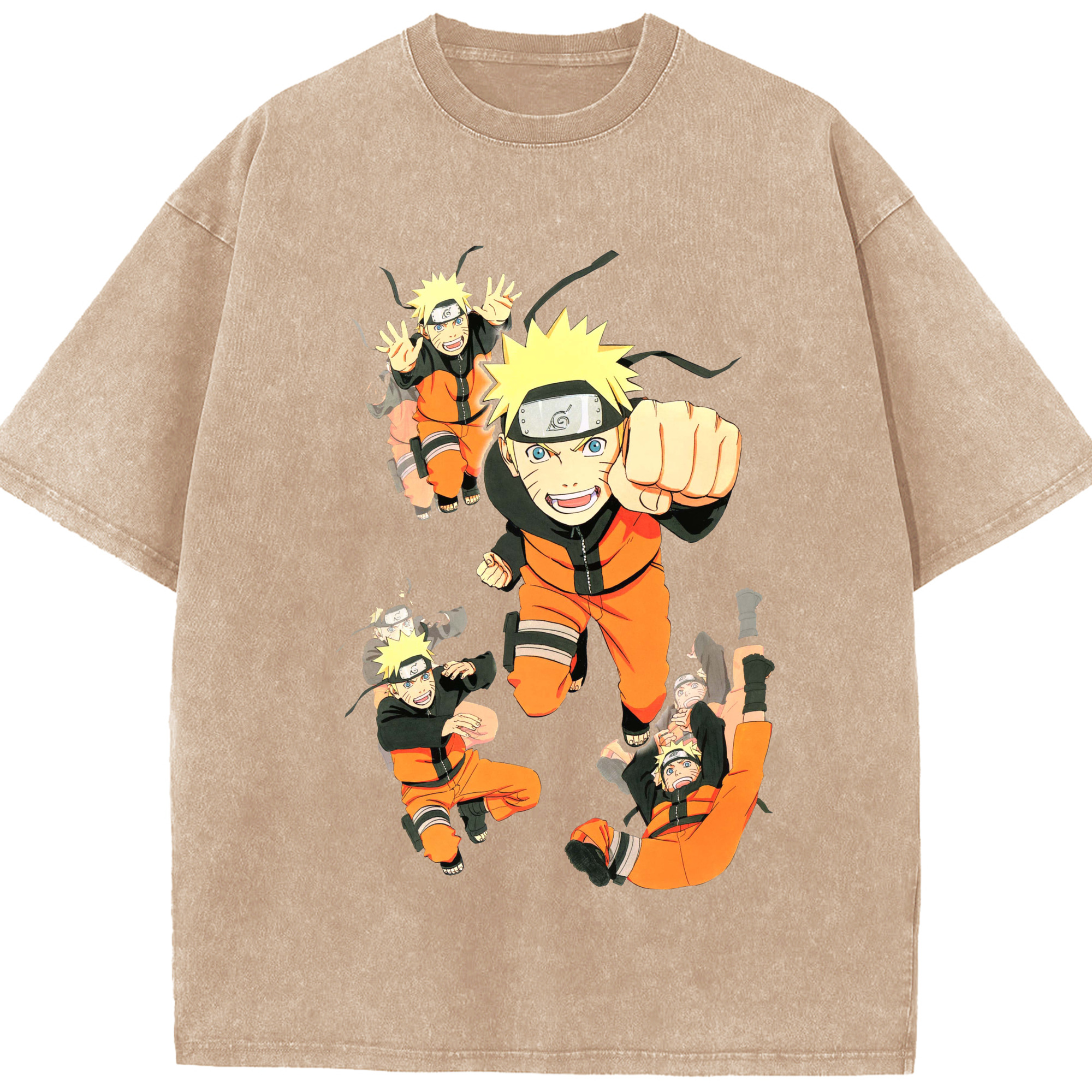 （画像用） NARUTO -ナルト- うずまき ナルト Uzumaki Naruto 綿100% ヴィンテージ風 半袖Tシャツ（フロントプリント）