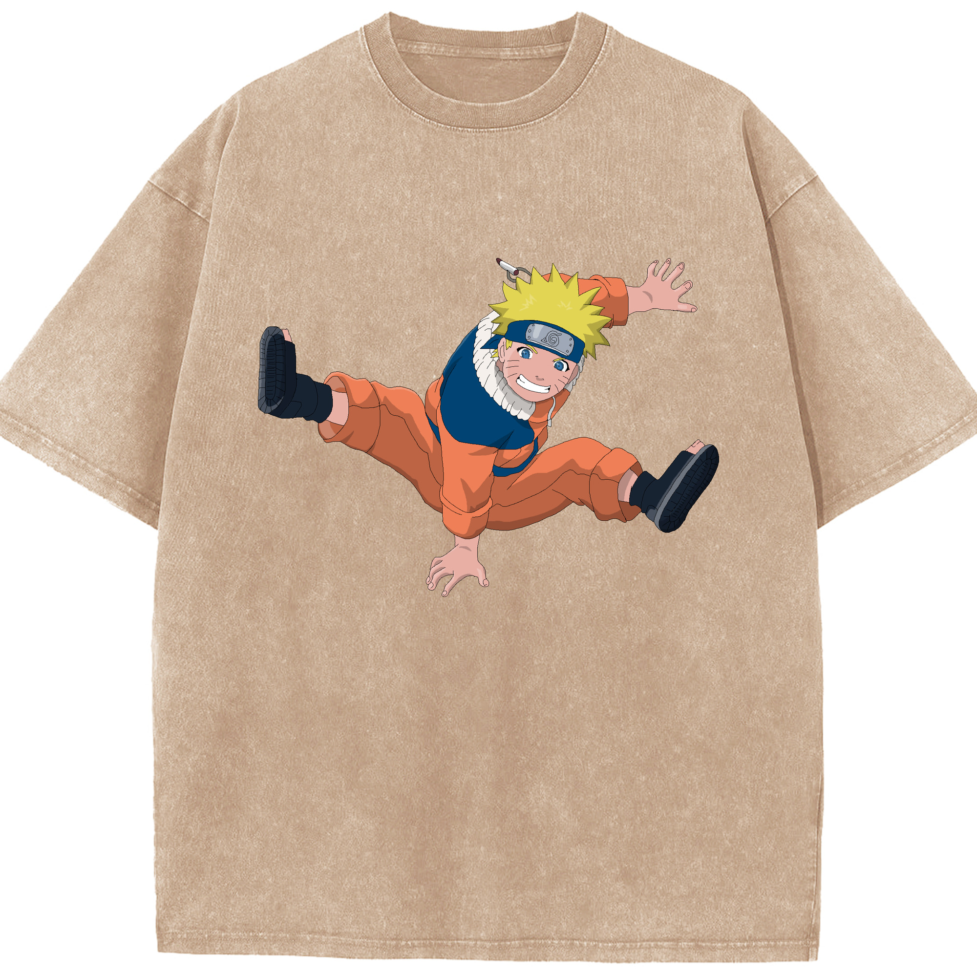 （画像用） NARUTO -ナルト- うずまき ナルト Uzumaki Naruto 綿100% ヴィンテージ風 半袖Tシャツ（フロントプリント）