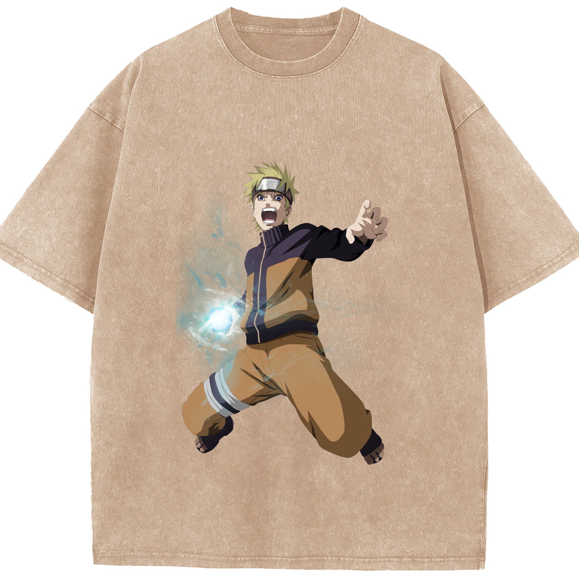 （画像用） NARUTO -ナルト- うずまき ナルト Uzumaki Naruto 綿100% ヴィンテージ風 半袖Tシャツ（フロントプリント）