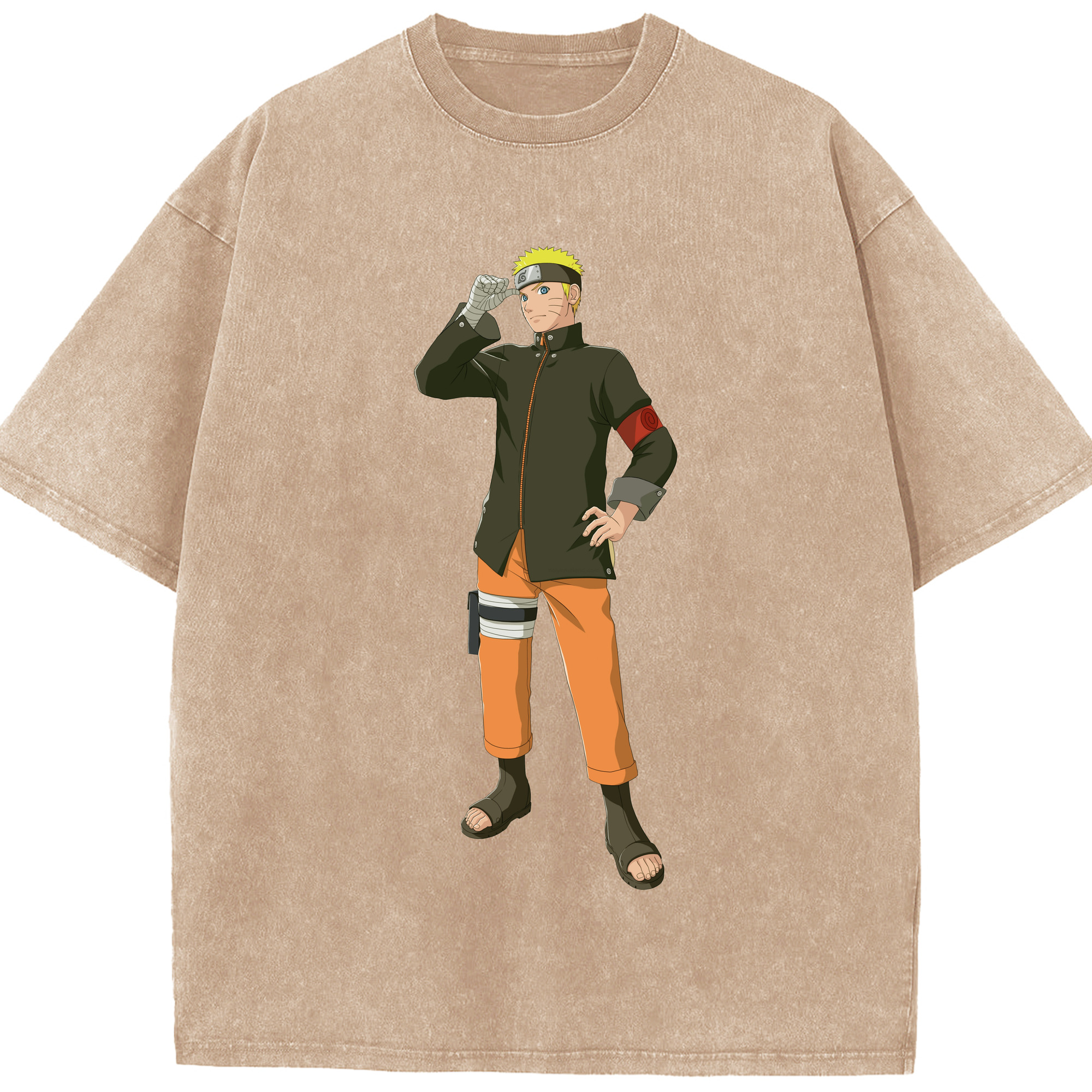 （画像用） NARUTO -ナルト- うずまき ナルト Uzumaki Naruto 綿100% ヴィンテージ風 半袖Tシャツ（フロントプリント）