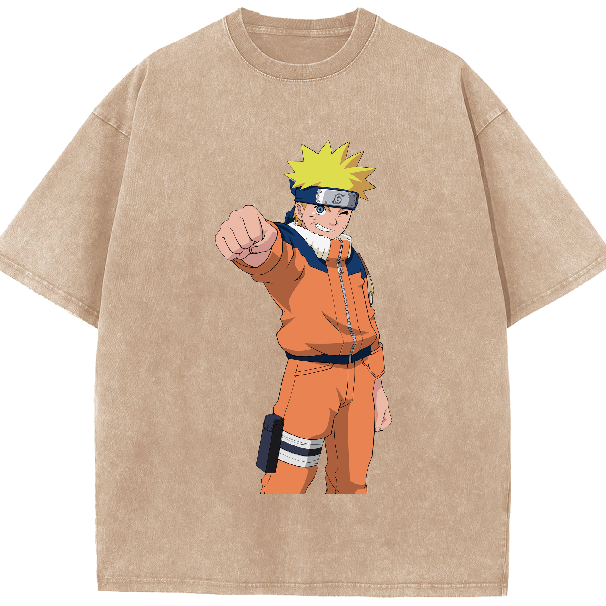 （画像用） NARUTO -ナルト- うずまき ナルト Uzumaki Naruto 綿100% ヴィンテージ風 半袖Tシャツ（フロントプリント）
