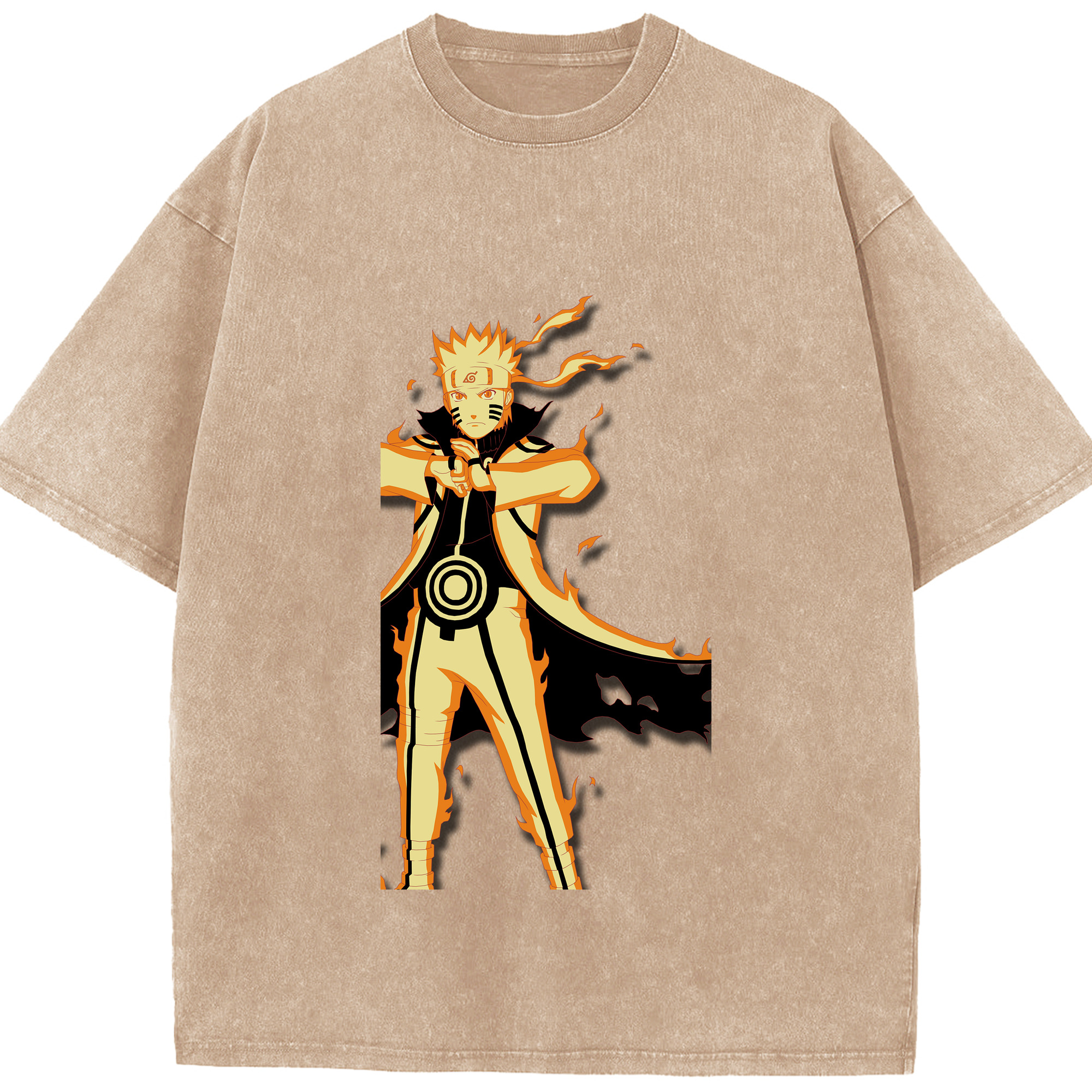 （画像用） NARUTO -ナルト- うずまき ナルト Uzumaki Naruto 綿100% ヴィンテージ風 半袖Tシャツ（フロントプリント）