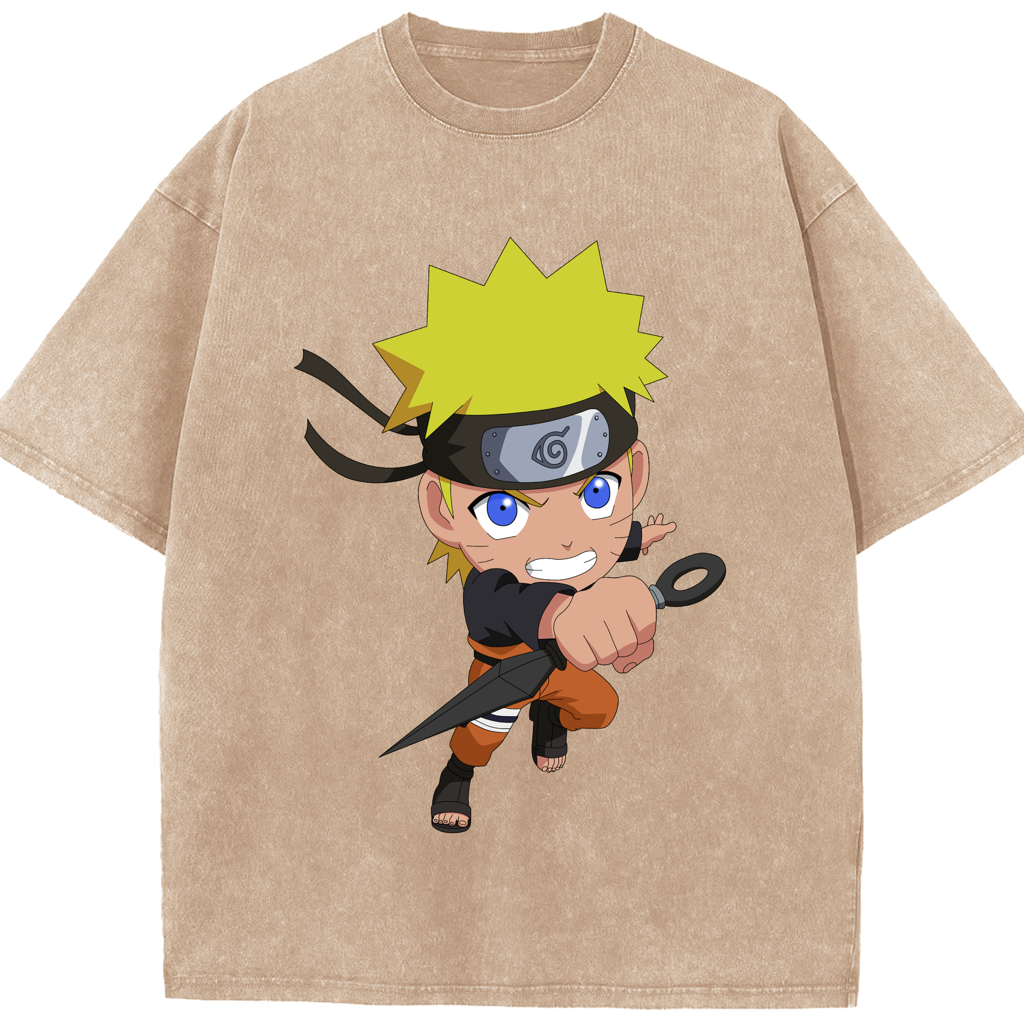 （画像用） NARUTO -ナルト- うずまき ナルト Uzumaki Naruto 綿100% ヴィンテージ風 半袖Tシャツ（フロントプリント）