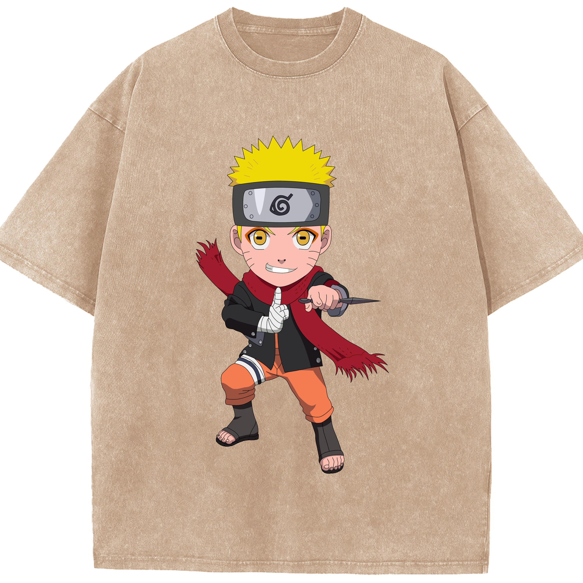 （画像用） NARUTO -ナルト- うずまき ナルト Uzumaki Naruto 綿100% ヴィンテージ風 半袖Tシャツ（フロントプリント）