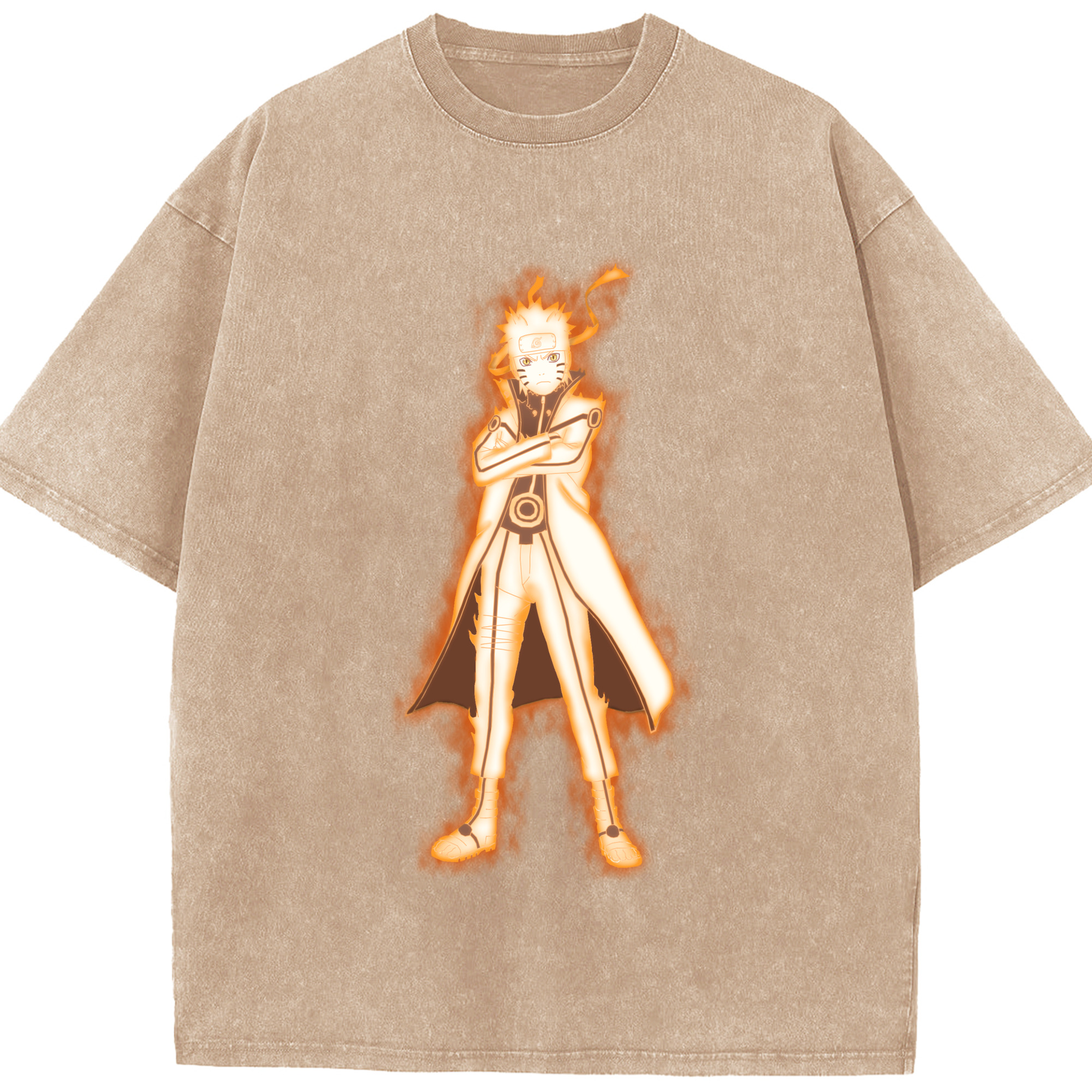 （画像用） NARUTO -ナルト- うずまき ナルト Uzumaki Naruto 綿100% ヴィンテージ風 半袖Tシャツ（フロントプリント）