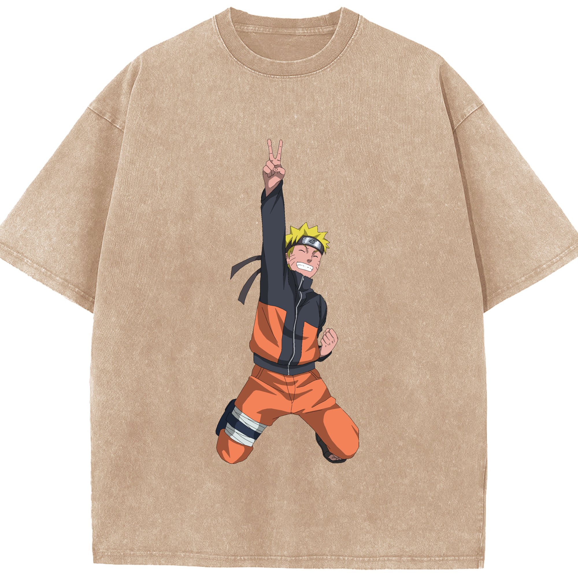 （画像用） NARUTO -ナルト- うずまき ナルト Uzumaki Naruto 綿100% ヴィンテージ風 半袖Tシャツ（フロントプリント）