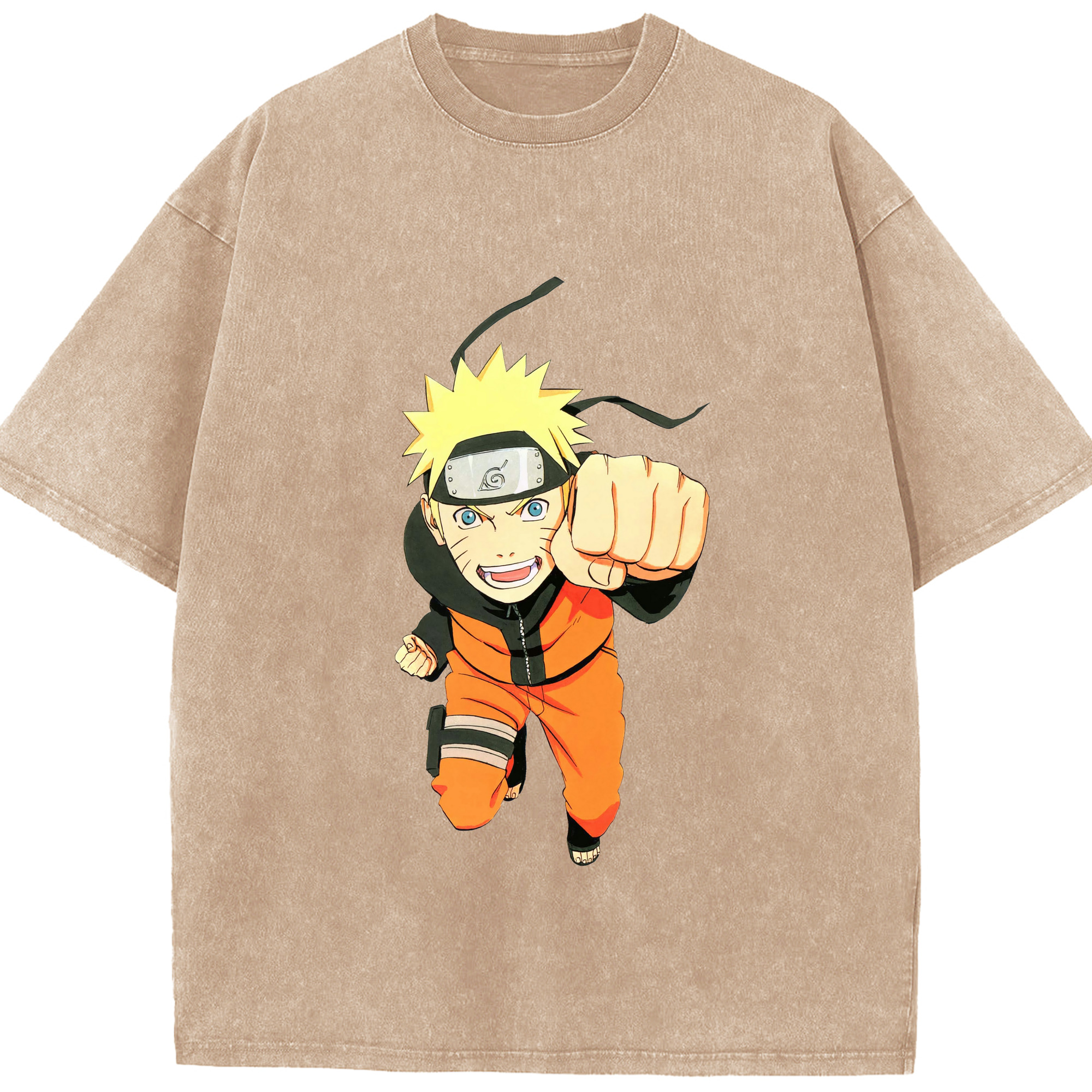 （画像用） NARUTO -ナルト- うずまき ナルト Uzumaki Naruto 綿100% ヴィンテージ風 半袖Tシャツ（フロントプリント）