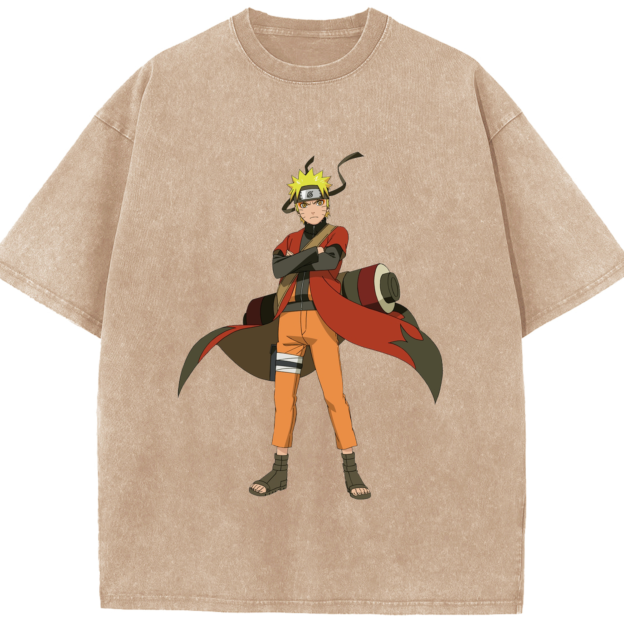 （画像用） NARUTO -ナルト- うずまき ナルト Uzumaki Naruto 綿100% ヴィンテージ風 半袖Tシャツ（フロントプリント）