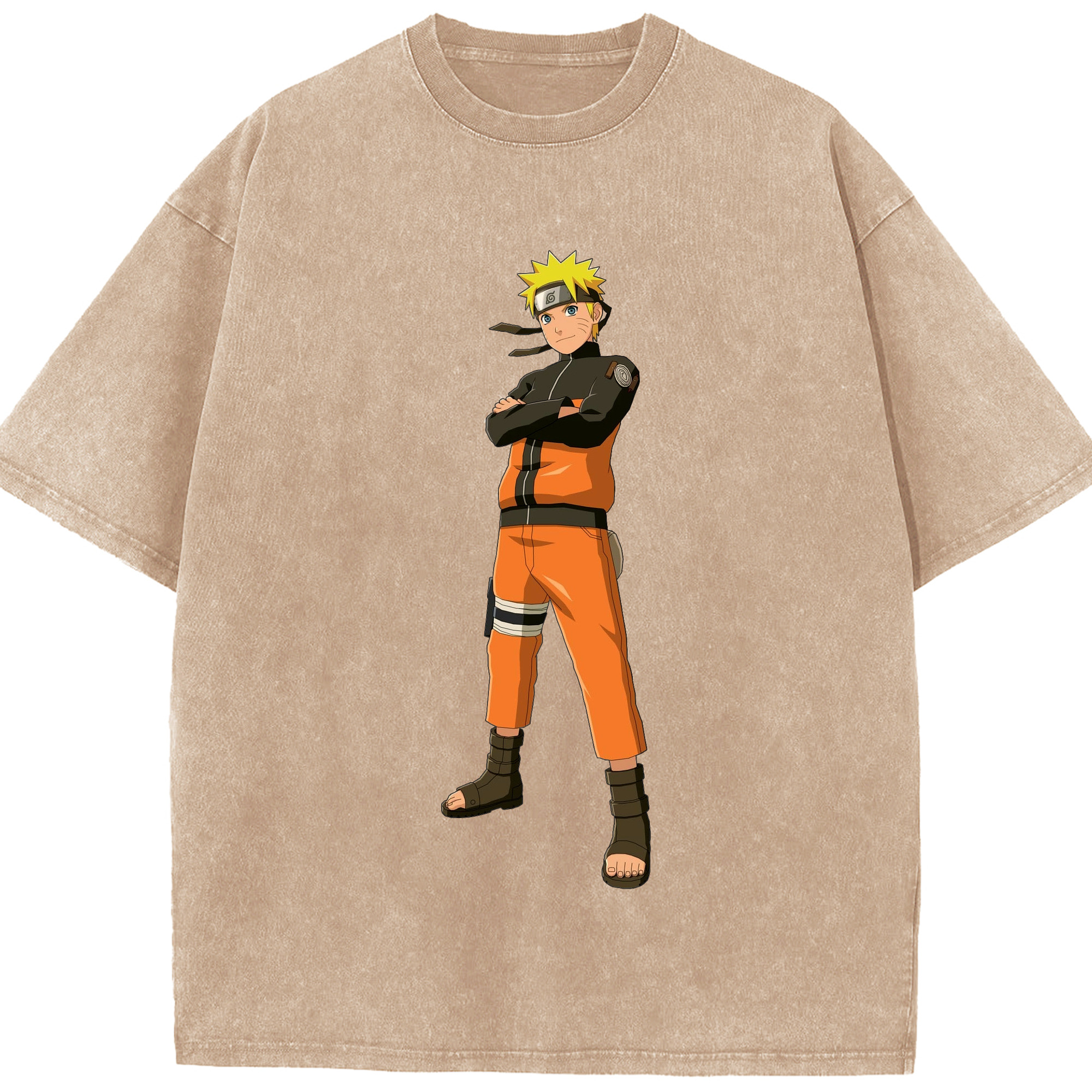 （画像用） NARUTO -ナルト- うずまき ナルト Uzumaki Naruto 綿100% ヴィンテージ風 半袖Tシャツ（フロントプリント）