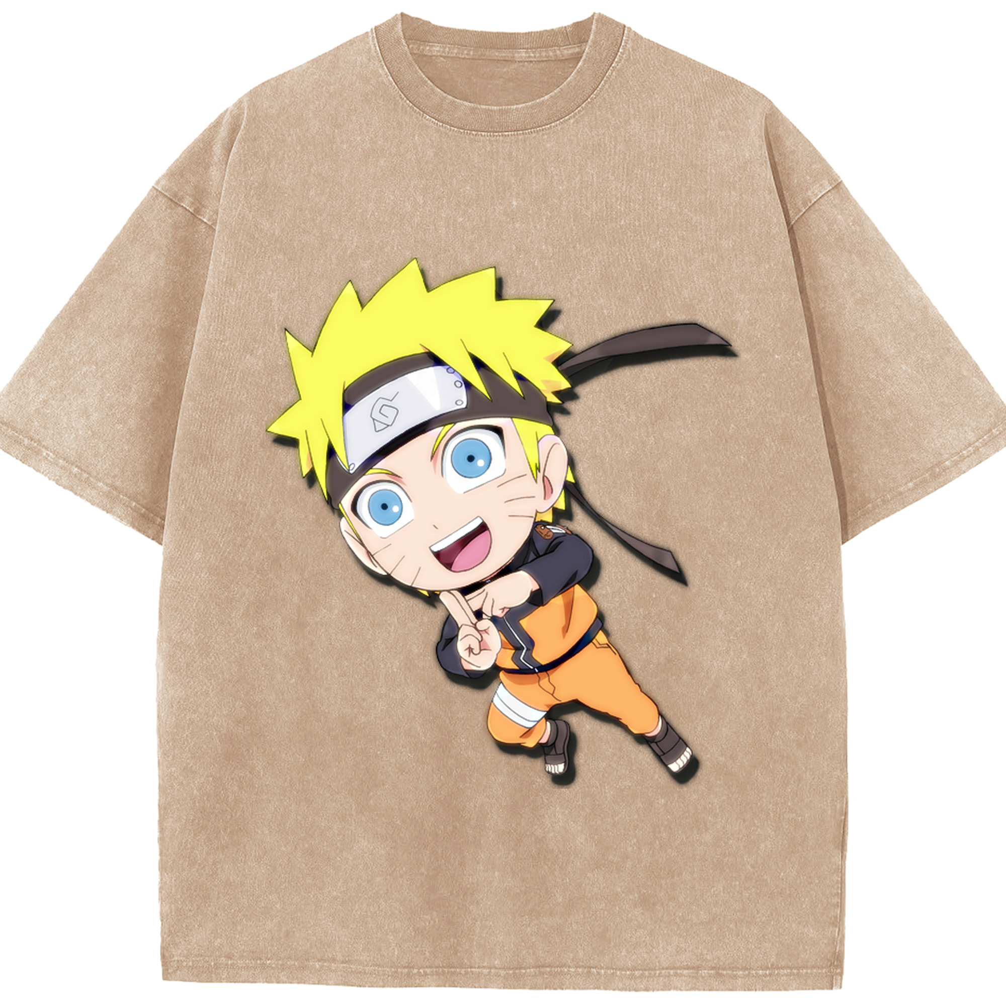 （画像用） NARUTO -ナルト- うずまき ナルト Uzumaki Naruto 綿100% ヴィンテージ風 半袖Tシャツ（フロントプリント）