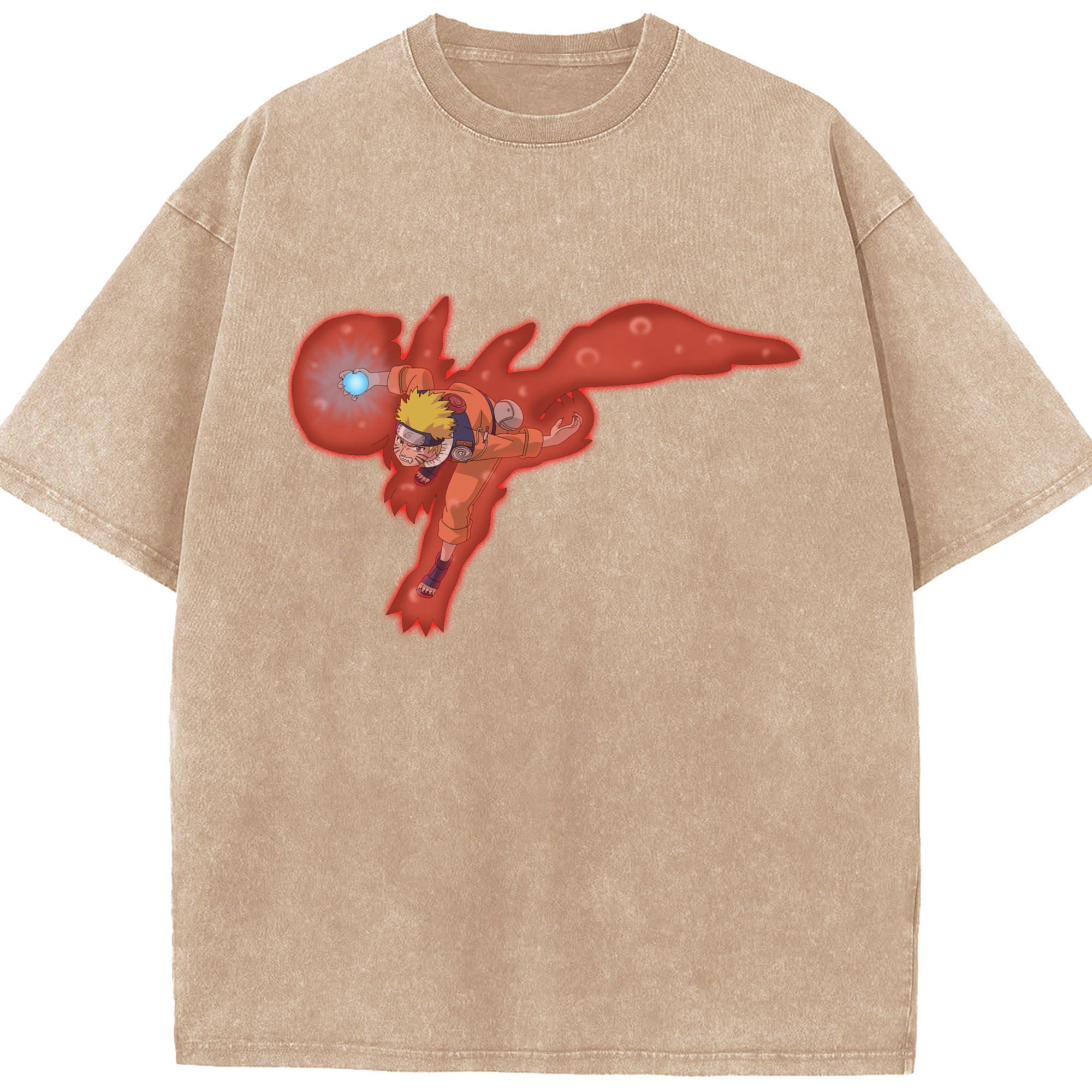 （画像用） NARUTO -ナルト- うずまき ナルト Uzumaki Naruto 綿100% ヴィンテージ風 半袖Tシャツ（フロントプリント）