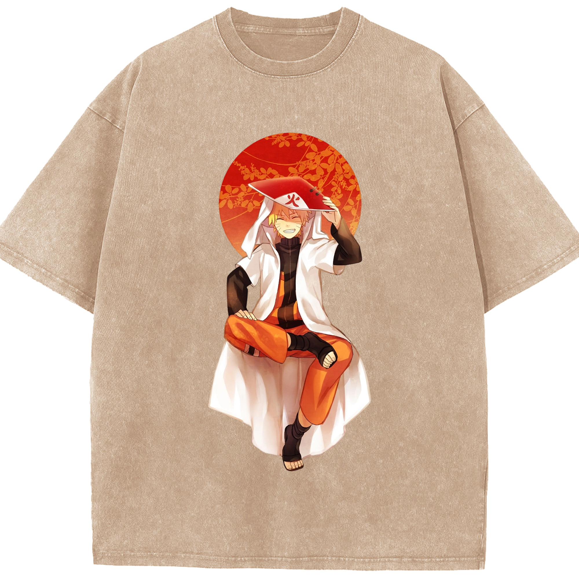 （画像用） NARUTO -ナルト- うずまき ナルト Uzumaki Naruto 綿100% ヴィンテージ風 半袖Tシャツ（フロントプリント）