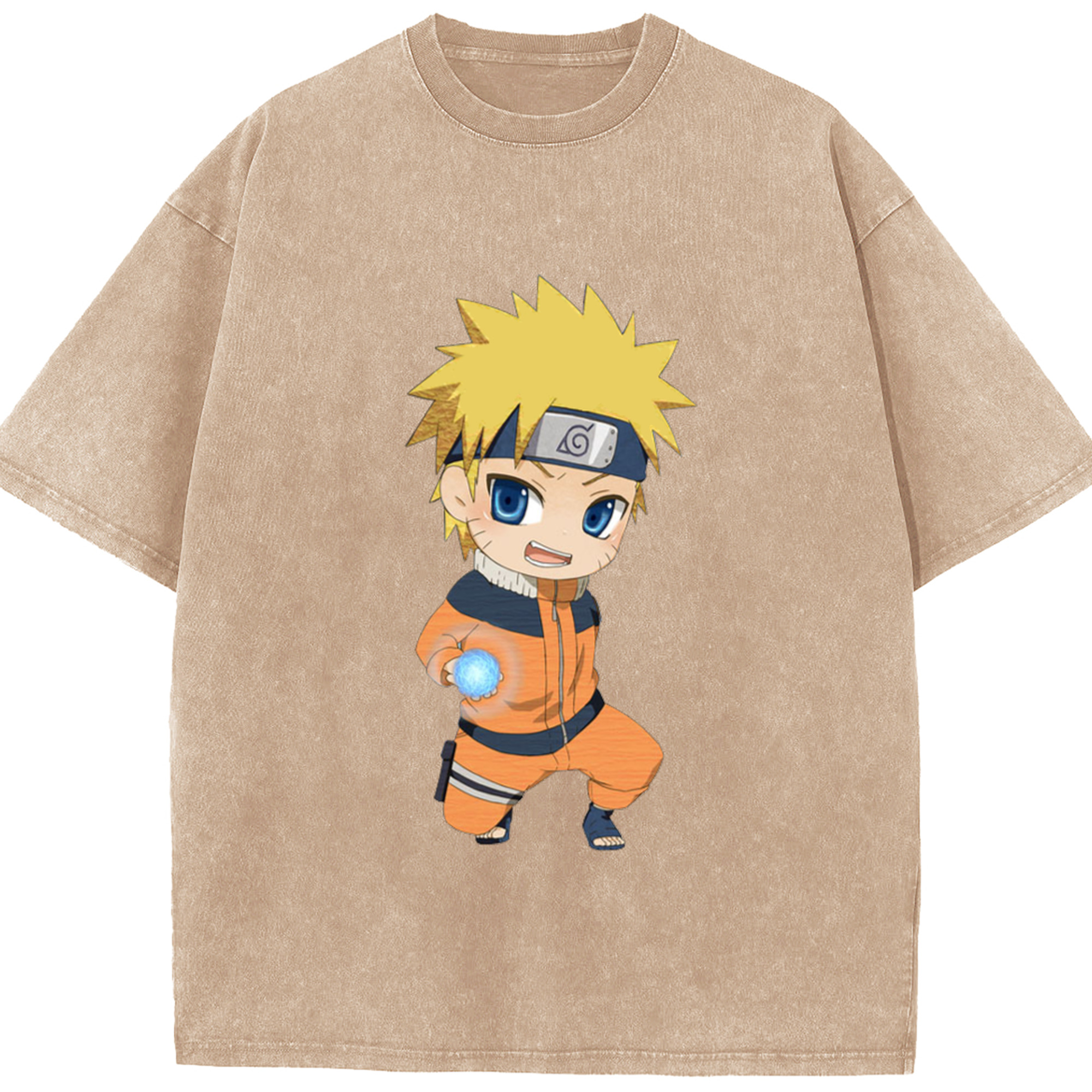 （画像用） NARUTO -ナルト- うずまき ナルト Uzumaki Naruto 綿100% ヴィンテージ風 半袖Tシャツ（フロントプリント）