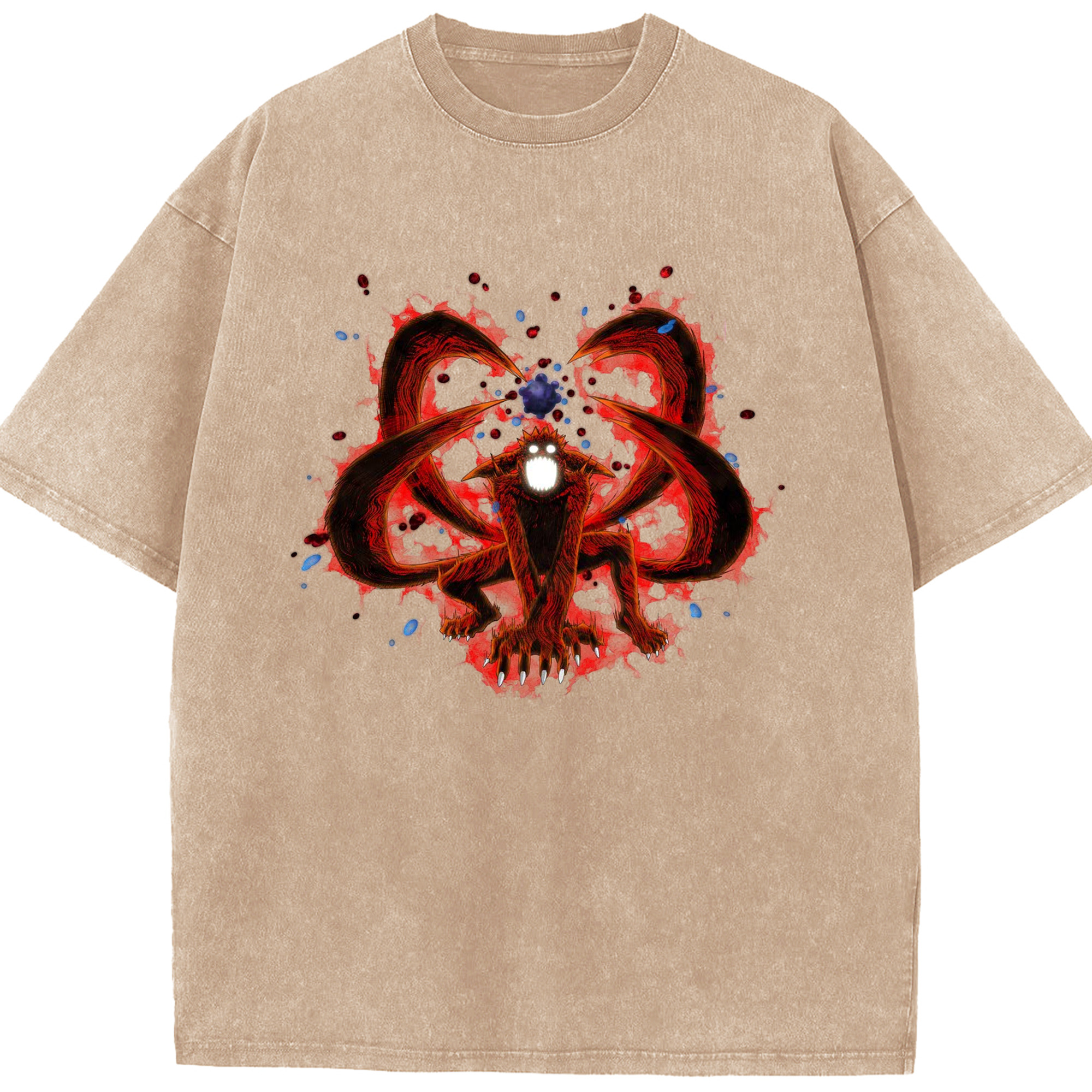 （画像用） NARUTO -ナルト- うずまき ナルト Uzumaki Naruto 綿100% ヴィンテージ風 半袖Tシャツ（フロントプリント）