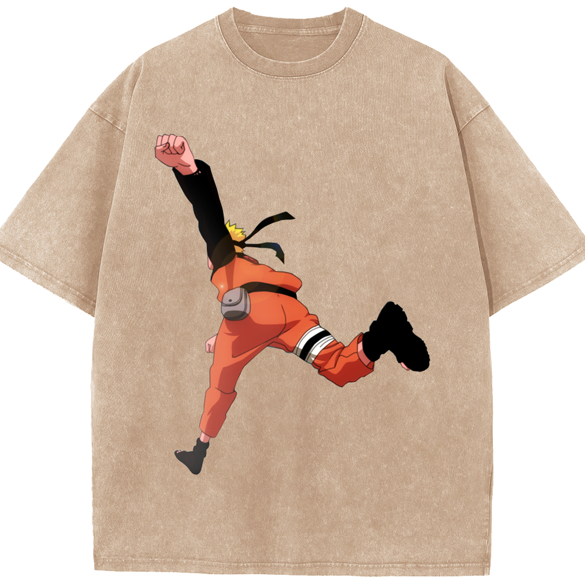 （画像用） NARUTO -ナルト- うずまき ナルト Uzumaki Naruto 綿100% ヴィンテージ風 半袖Tシャツ（フロントプリント）