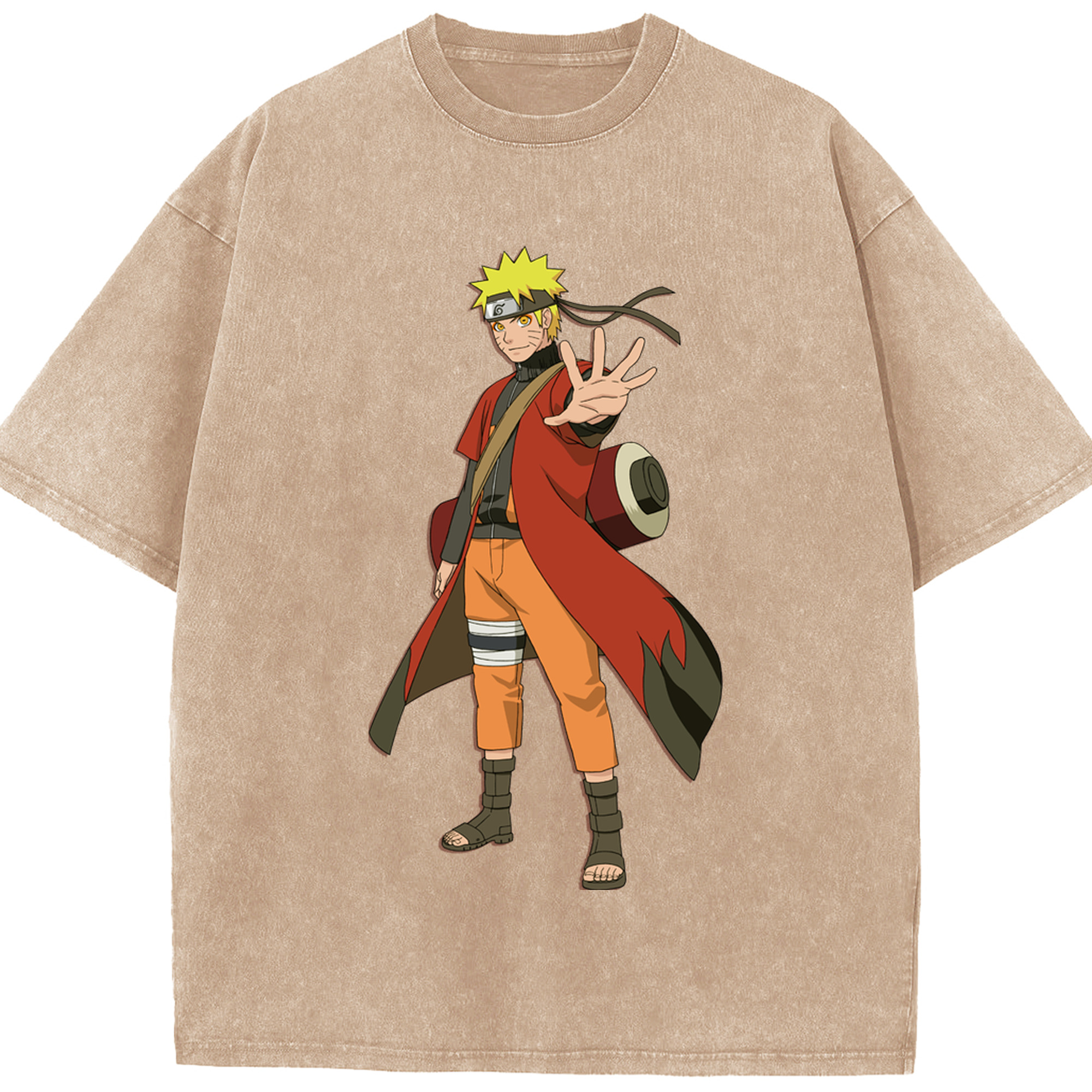 （画像用） NARUTO -ナルト- うずまき ナルト Uzumaki Naruto 綿100% ヴィンテージ風 半袖Tシャツ（フロントプリント）