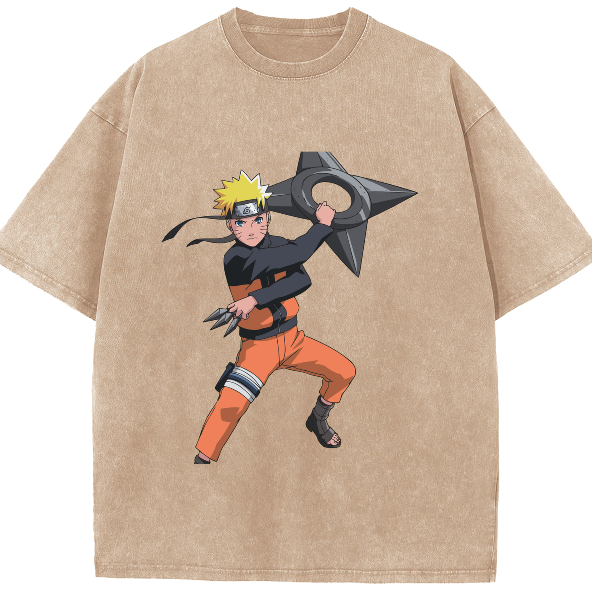（画像用） NARUTO -ナルト- うずまき ナルト Uzumaki Naruto 綿100% ヴィンテージ風 半袖Tシャツ（フロントプリント）