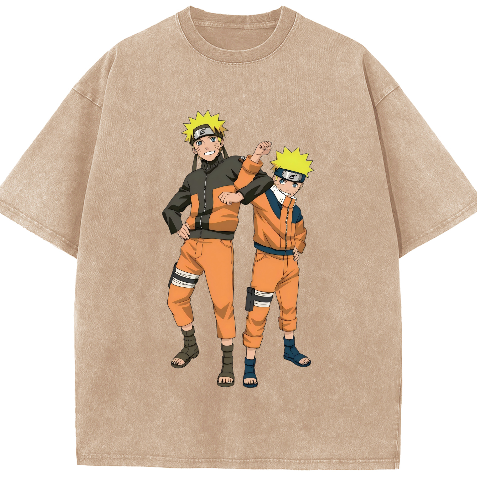 （画像用） NARUTO -ナルト- うずまき ナルト Uzumaki Naruto 綿100% ヴィンテージ風 半袖Tシャツ（フロントプリント）