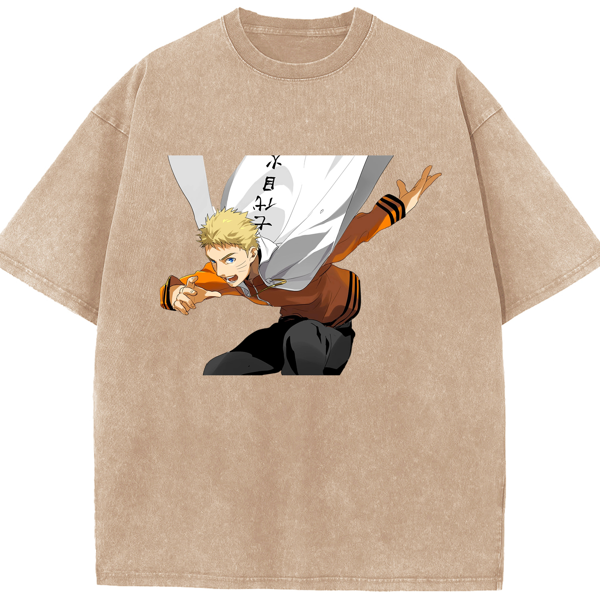 （画像用） NARUTO -ナルト- うずまき ナルト Uzumaki Naruto 綿100% ヴィンテージ風 半袖Tシャツ（フロントプリント）