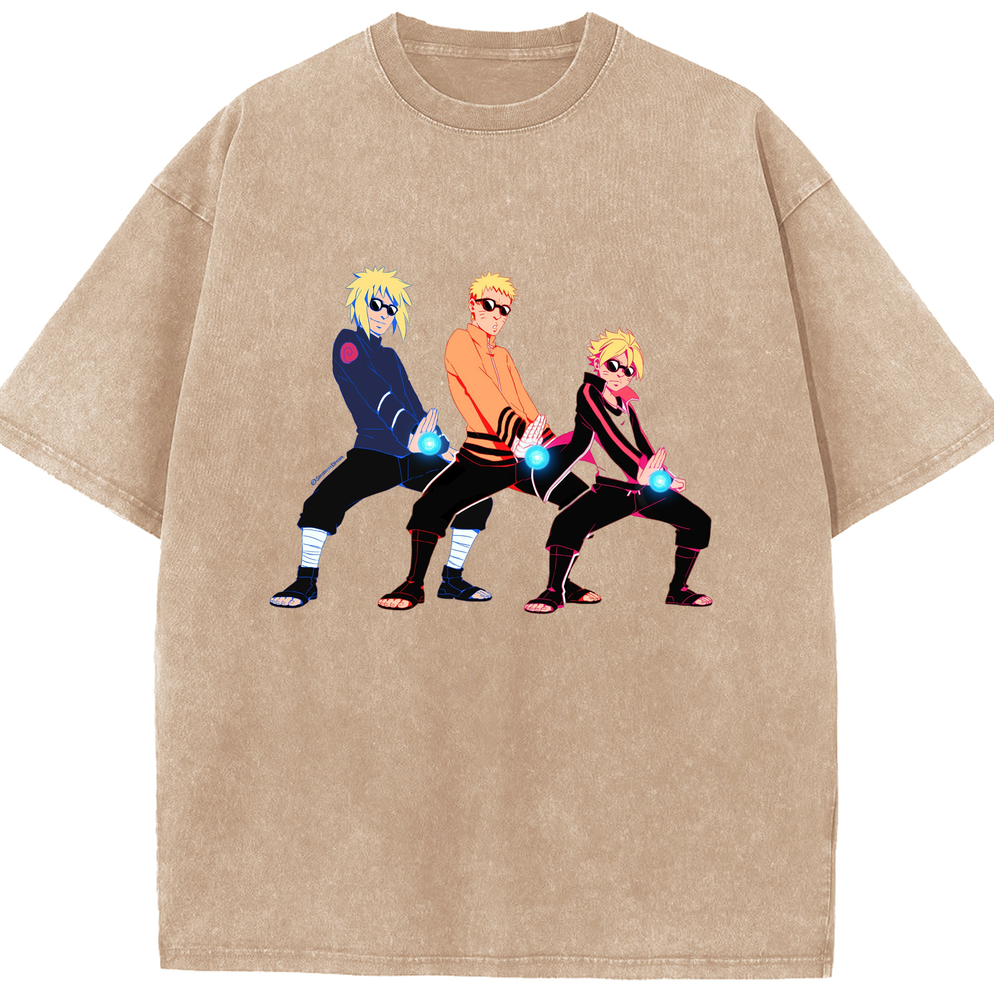 （画像用） NARUTO -ナルト- うずまき ナルト Uzumaki Naruto 綿100% ヴィンテージ風 半袖Tシャツ（フロントプリント）