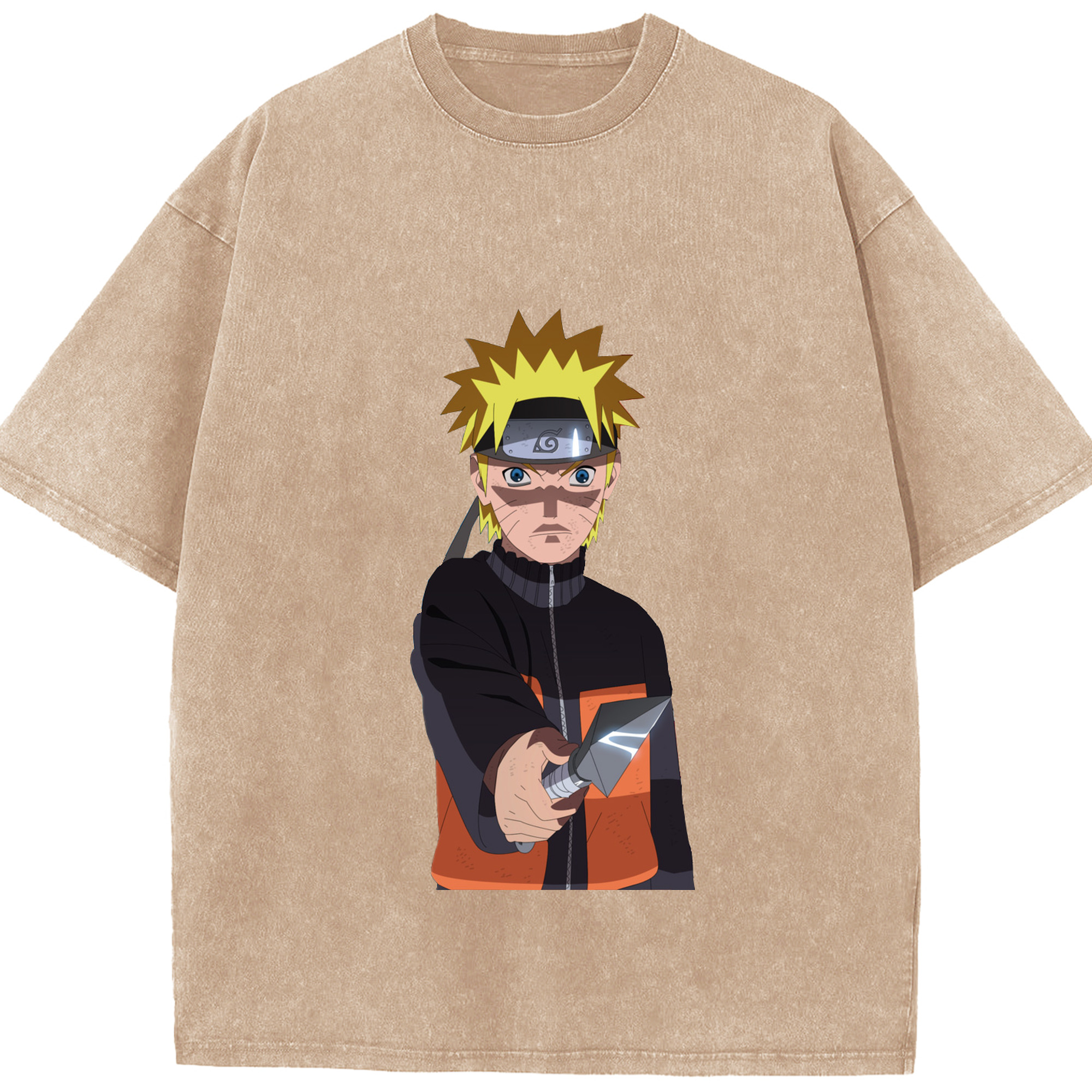 （画像用） NARUTO -ナルト- うずまき ナルト Uzumaki Naruto 綿100% ヴィンテージ風 半袖Tシャツ（フロントプリント）