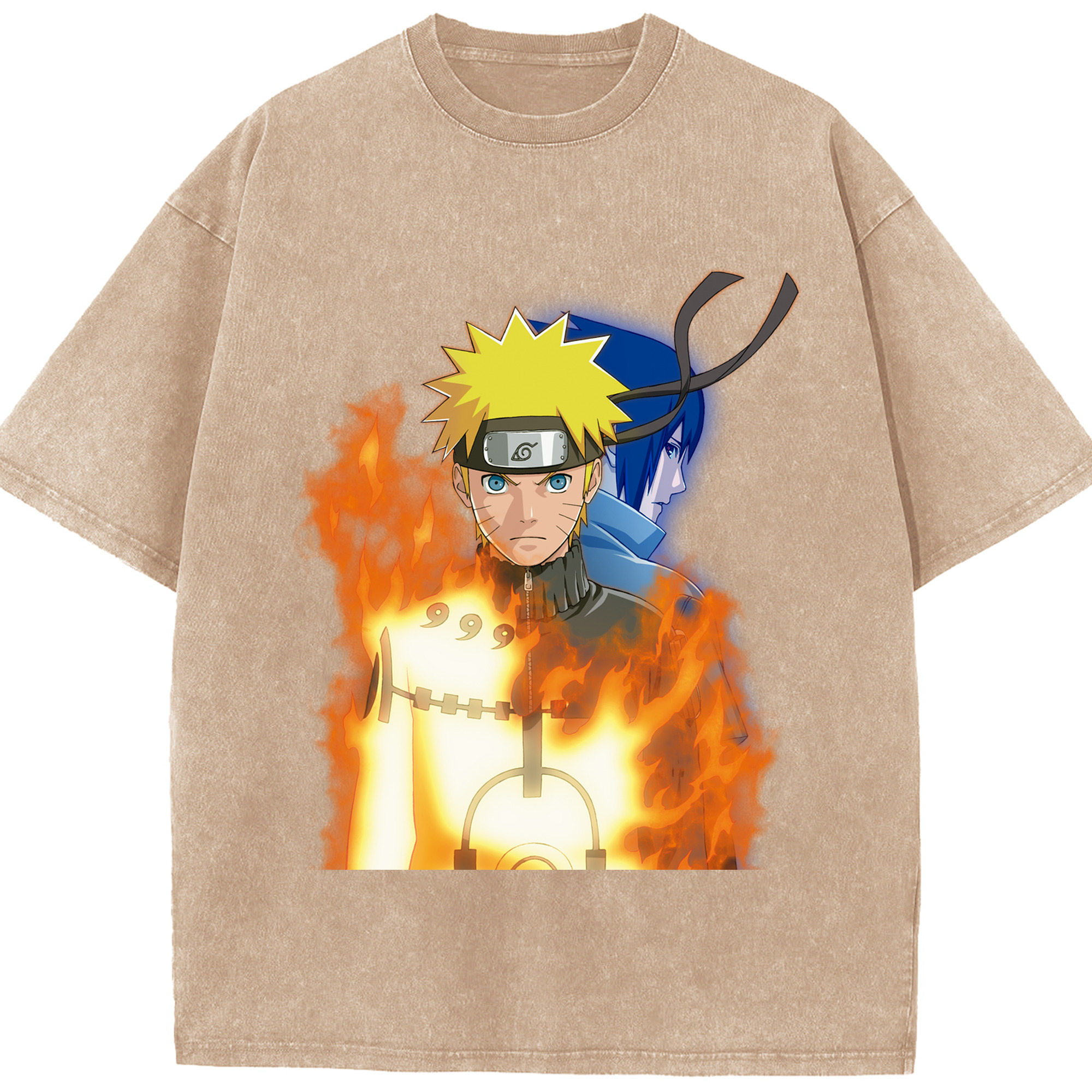 （画像用） NARUTO -ナルト- うずまき ナルト Uzumaki Naruto 綿100% ヴィンテージ風 半袖Tシャツ（フロントプリント）