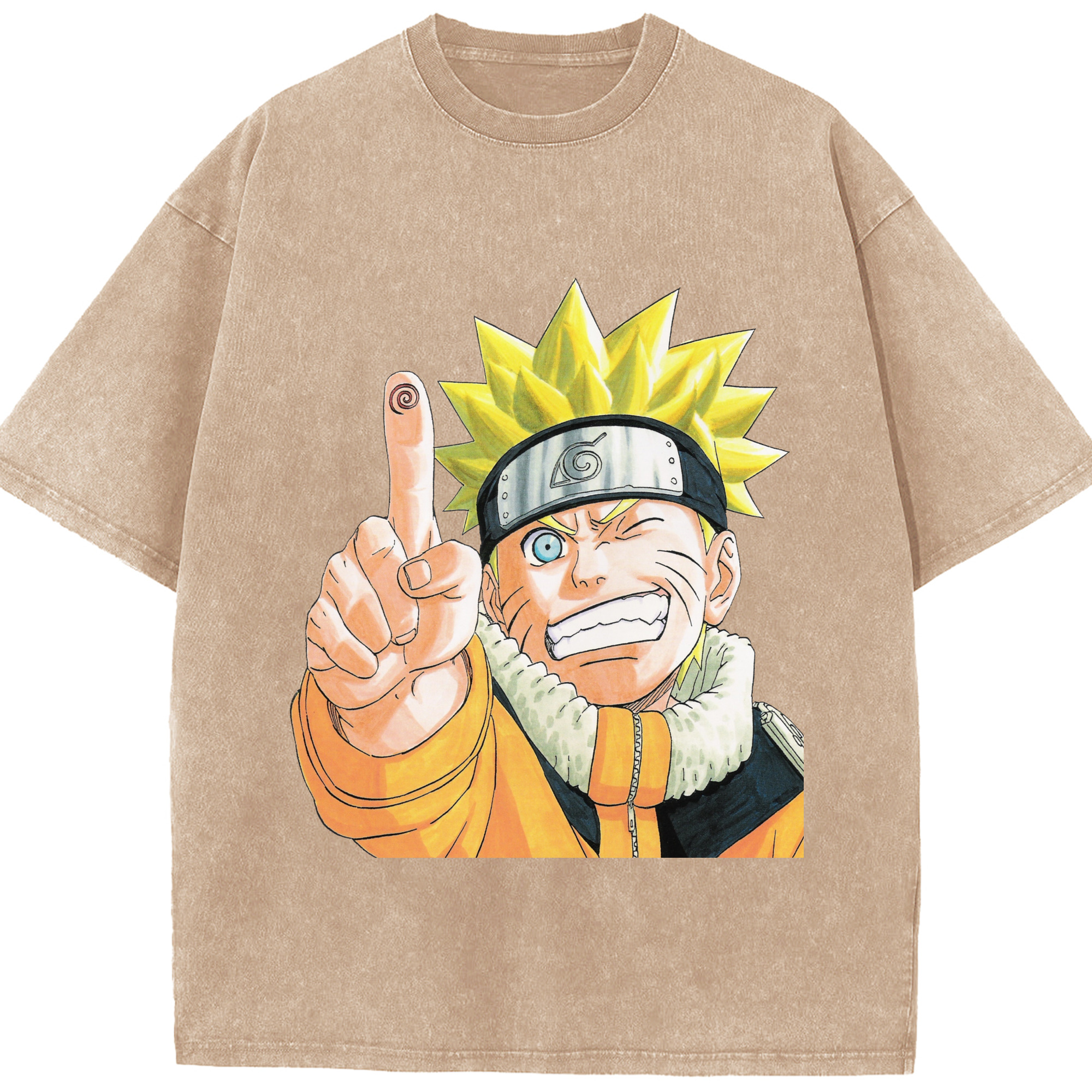 （画像用） NARUTO -ナルト- うずまき ナルト Uzumaki Naruto 綿100% ヴィンテージ風 半袖Tシャツ（フロントプリント）