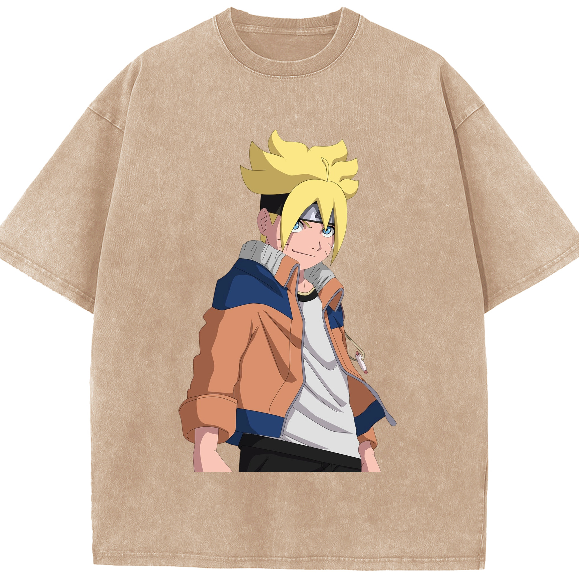（画像用） NARUTO -ナルト- うずまき ナルト Uzumaki Naruto 綿100% ヴィンテージ風 半袖Tシャツ（フロントプリント）