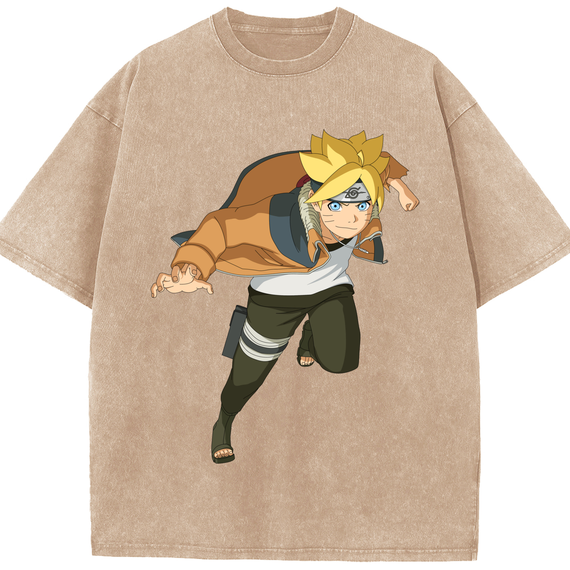 （画像用） NARUTO -ナルト- うずまき ナルト Uzumaki Naruto 綿100% ヴィンテージ風 半袖Tシャツ（フロントプリント）