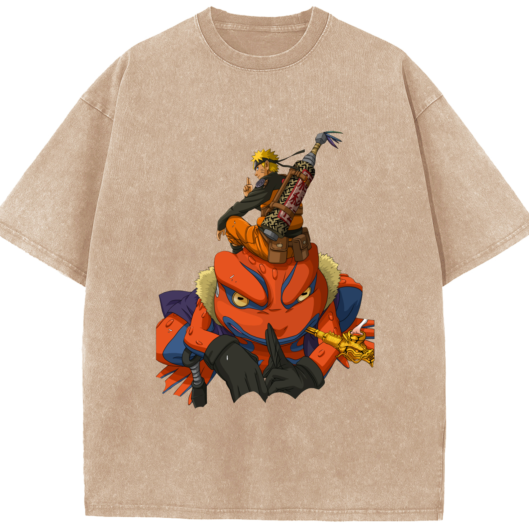 （画像用） NARUTO -ナルト- うずまき ナルト Uzumaki Naruto 綿100% ヴィンテージ風 半袖Tシャツ（フロントプリント）