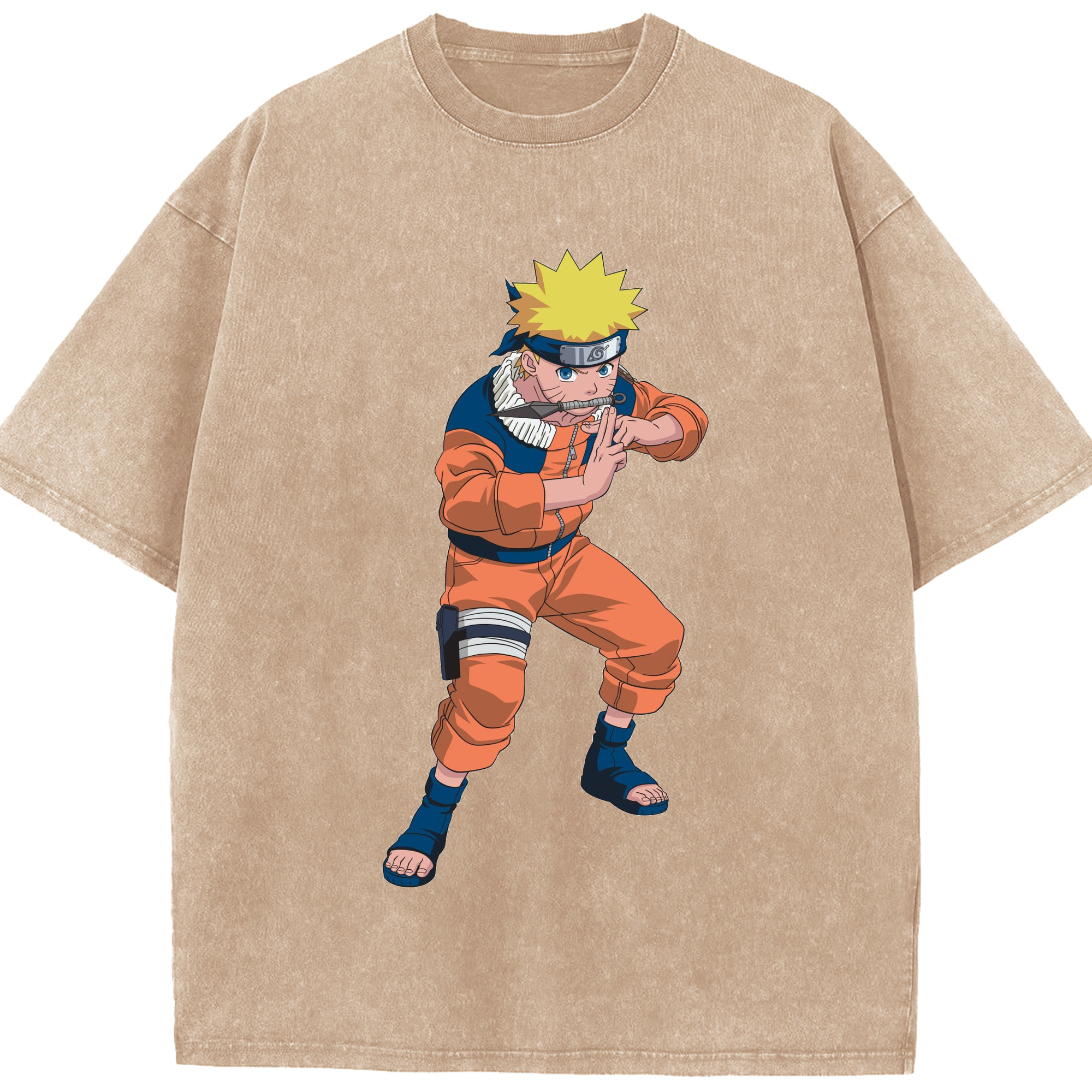 （画像用） NARUTO -ナルト- うずまき ナルト Uzumaki Naruto 綿100% ヴィンテージ風 半袖Tシャツ（フロントプリント）