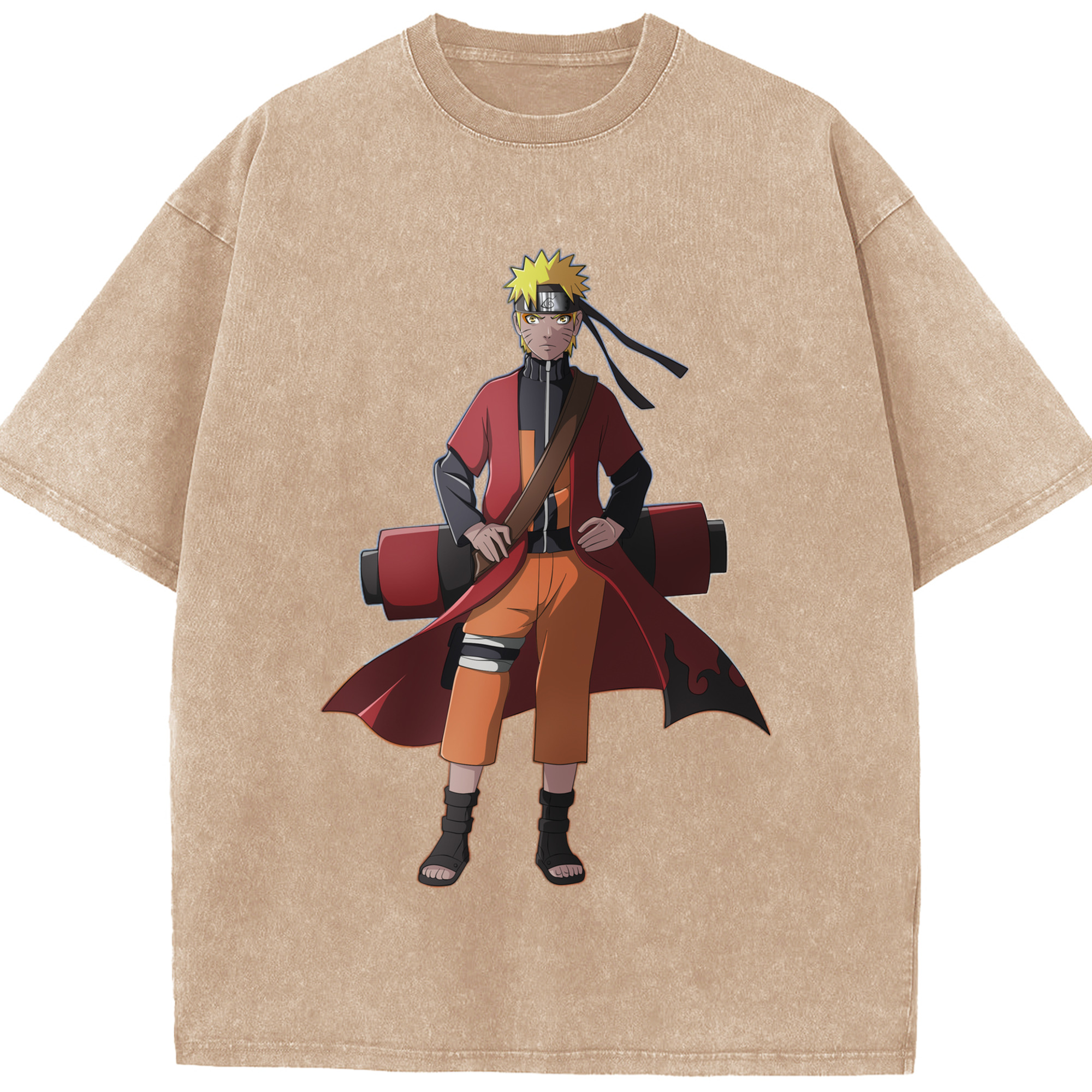 （画像用） NARUTO -ナルト- うずまき ナルト Uzumaki Naruto 綿100% ヴィンテージ風 半袖Tシャツ（フロントプリント）