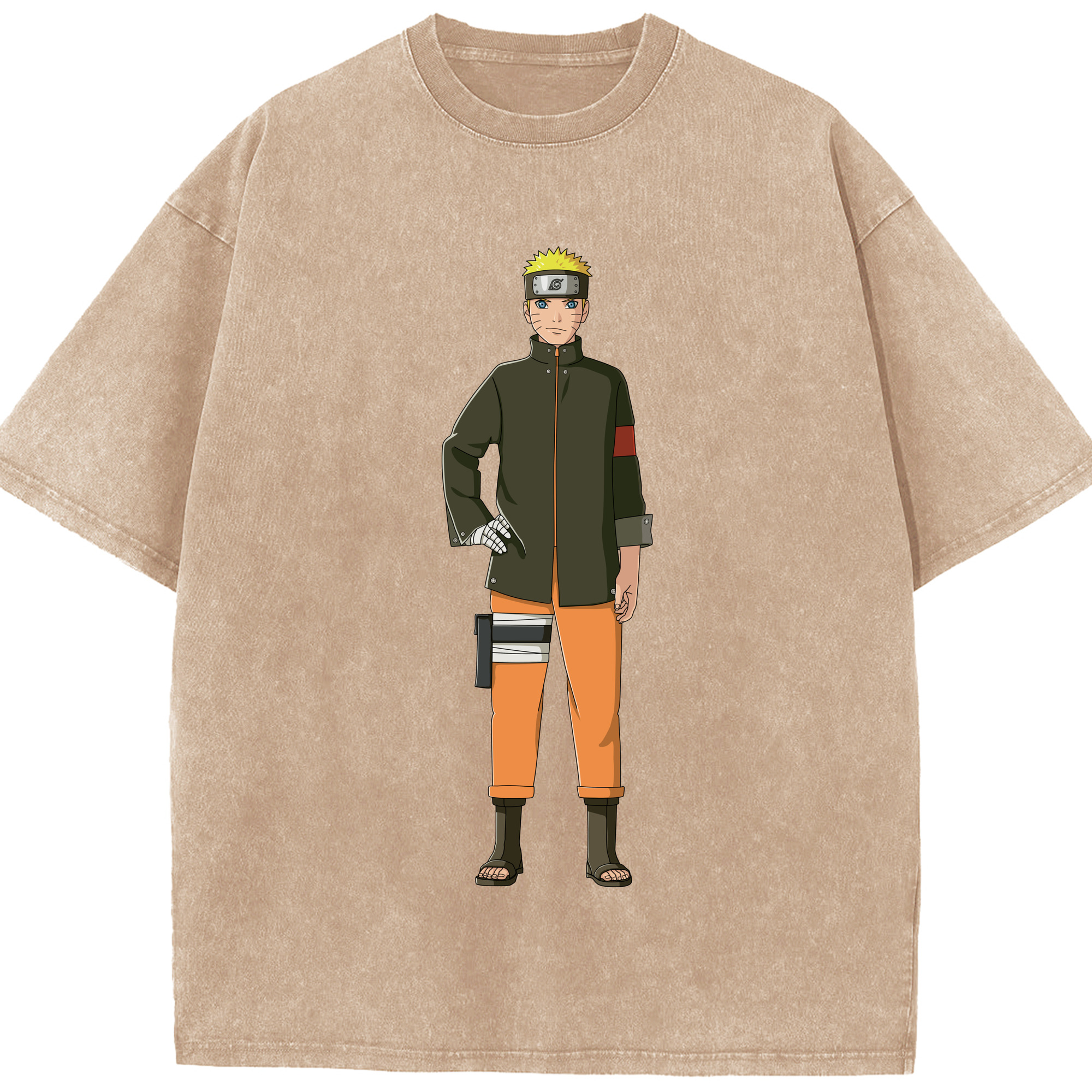 （画像用） NARUTO -ナルト- うずまき ナルト Uzumaki Naruto 綿100% ヴィンテージ風 半袖Tシャツ（フロントプリント）
