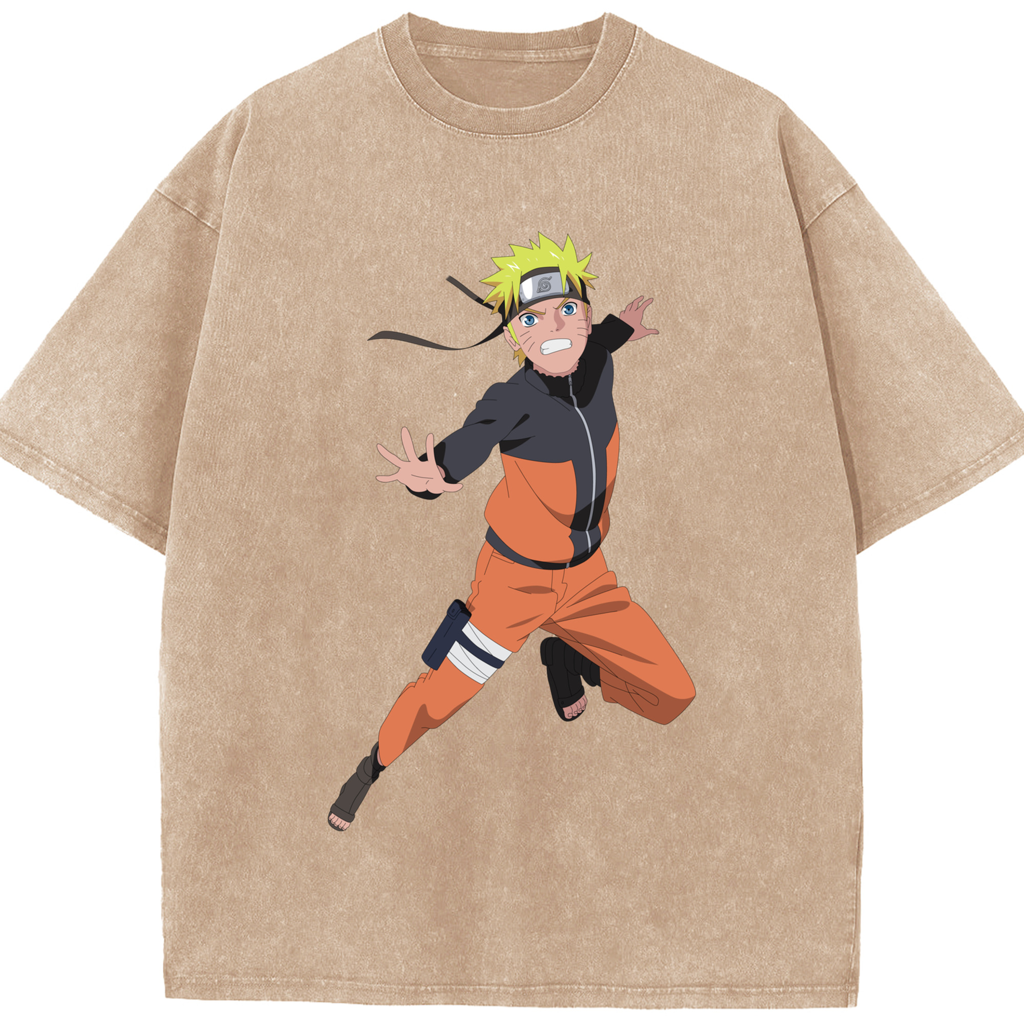 （画像用） NARUTO -ナルト- うずまき ナルト Uzumaki Naruto 綿100% ヴィンテージ風 半袖Tシャツ（フロントプリント）
