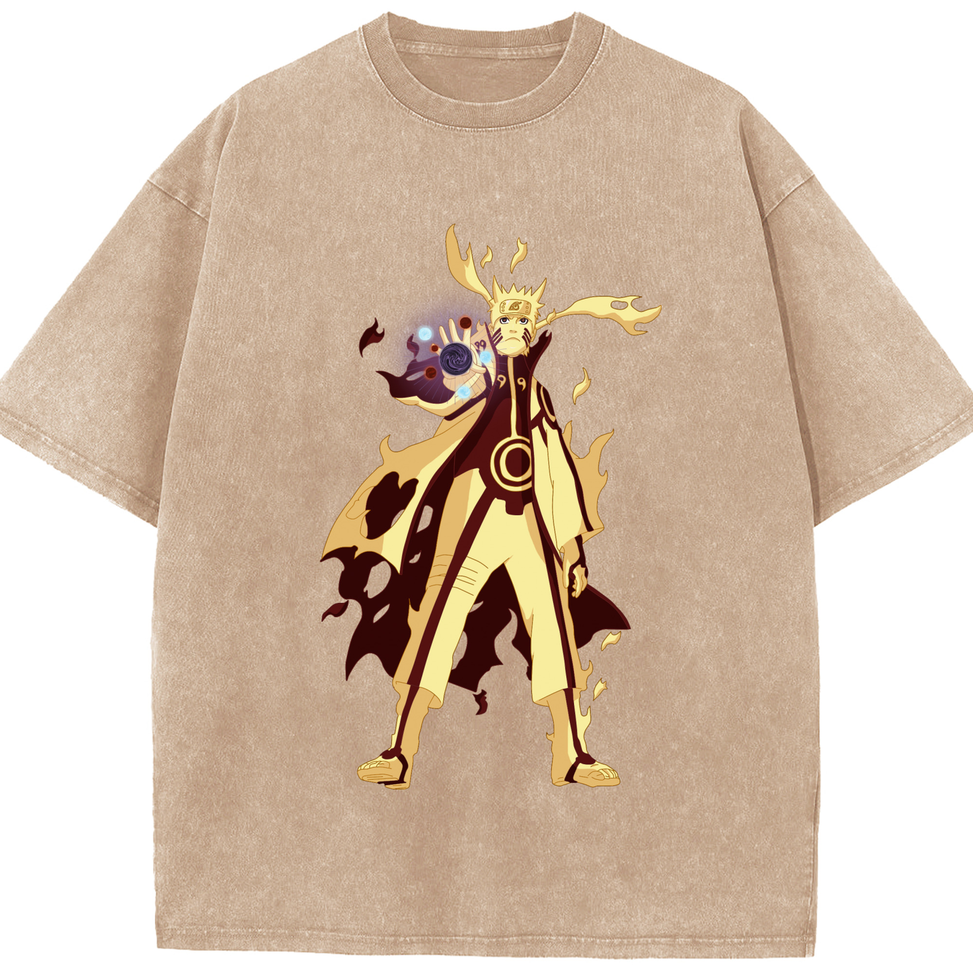 （画像用） NARUTO -ナルト- うずまき ナルト Uzumaki Naruto 綿100% ヴィンテージ風 半袖Tシャツ（フロントプリント）