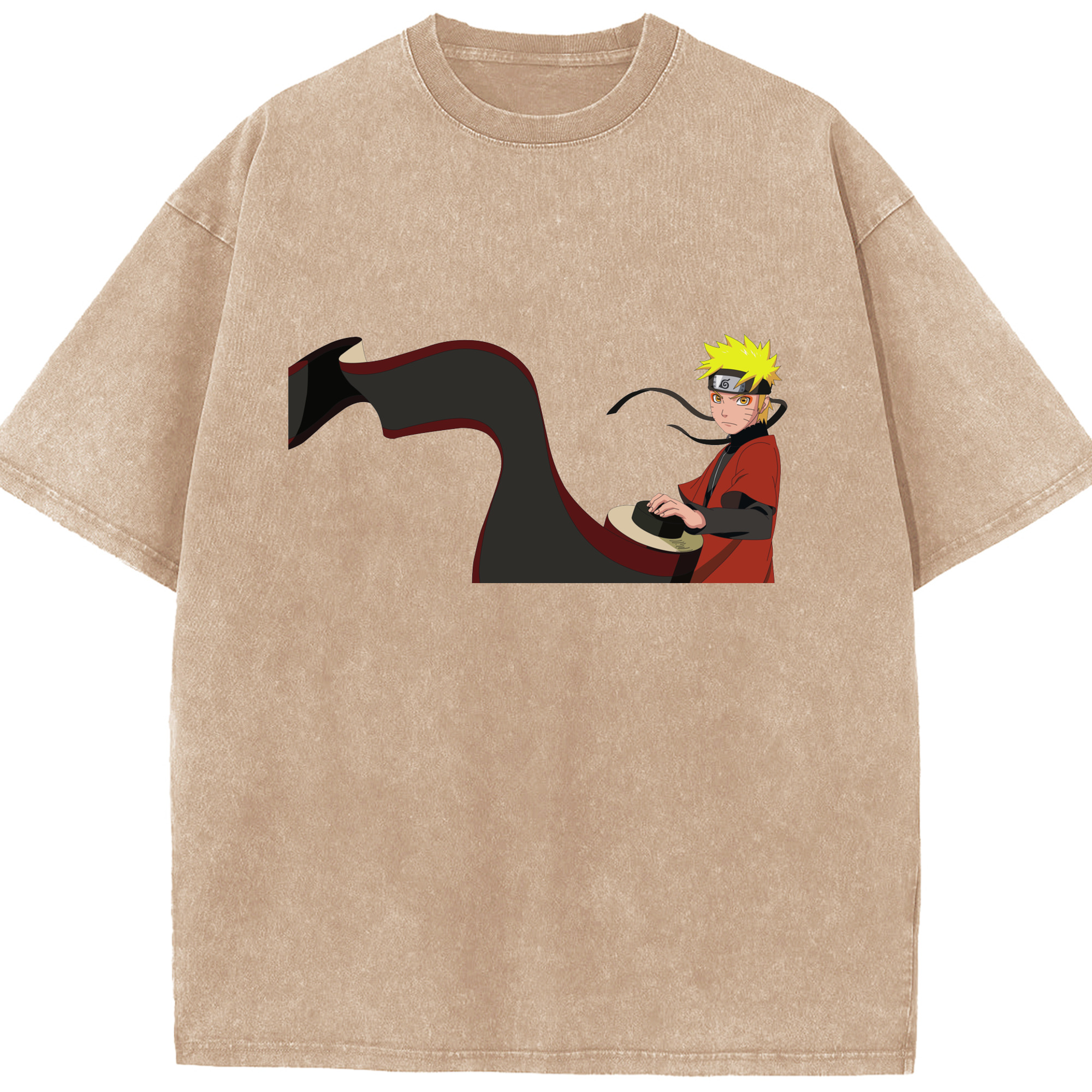 （画像用） NARUTO -ナルト- うずまき ナルト Uzumaki Naruto 綿100% ヴィンテージ風 半袖Tシャツ（フロントプリント）