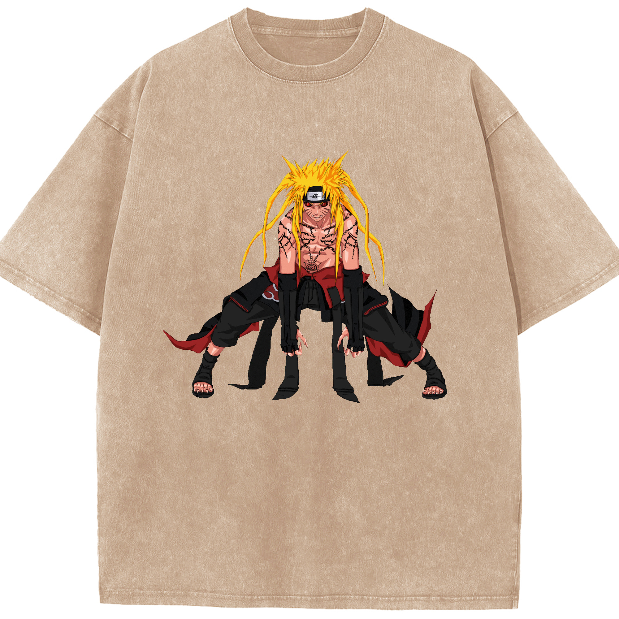 （画像用） NARUTO -ナルト- うずまき ナルト Uzumaki Naruto 綿100% ヴィンテージ風 半袖Tシャツ（フロントプリント）