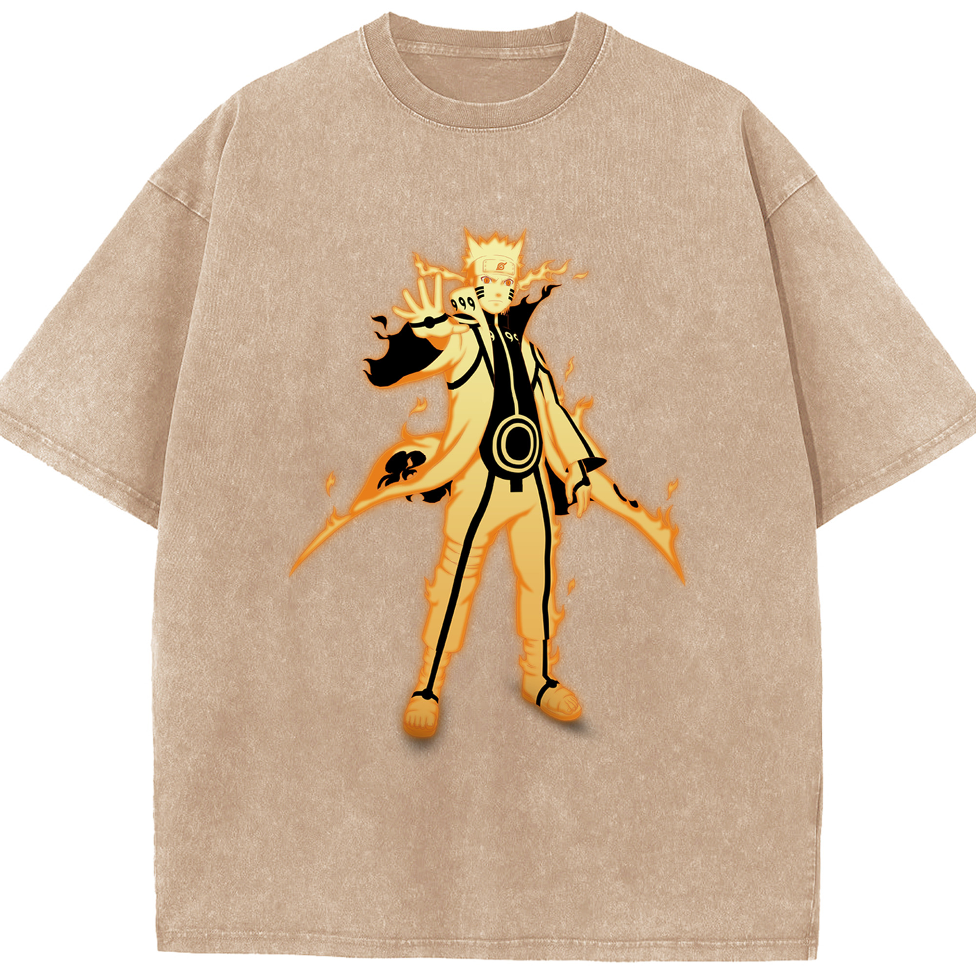（画像用） NARUTO -ナルト- うずまき ナルト Uzumaki Naruto 綿100% ヴィンテージ風 半袖Tシャツ（フロントプリント）